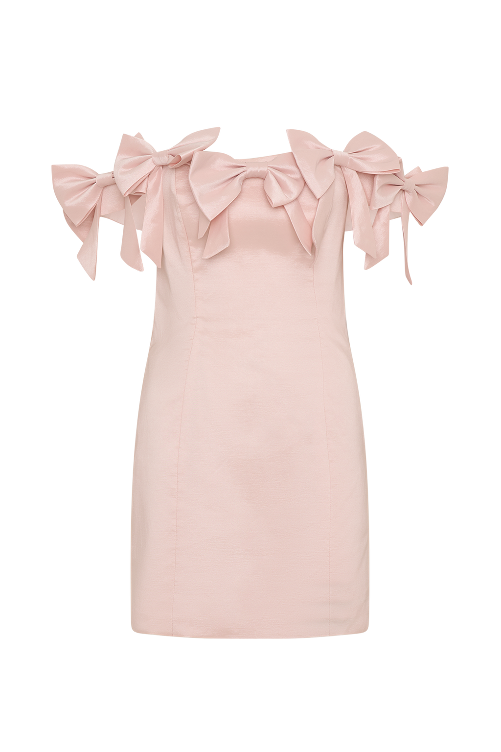 Levauro Rose Straplez Fiyonklu Mini Elbise - Pudra
