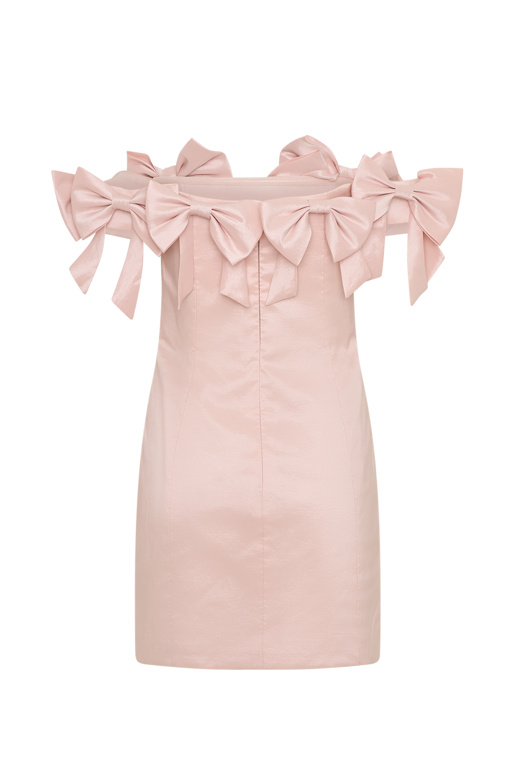 Levauro Rose Straplez Fiyonklu Mini Elbise - Pudra
