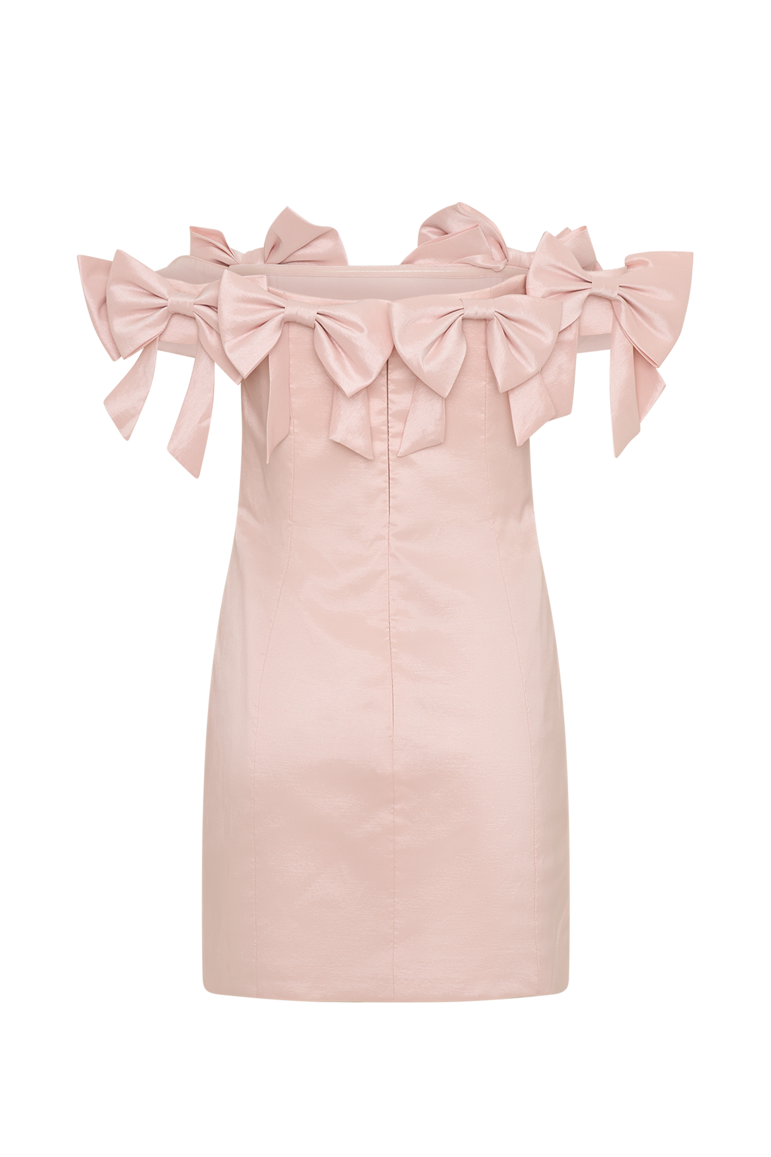 Levauro Rose Straplez Fiyonklu Mini Elbise - Pudra