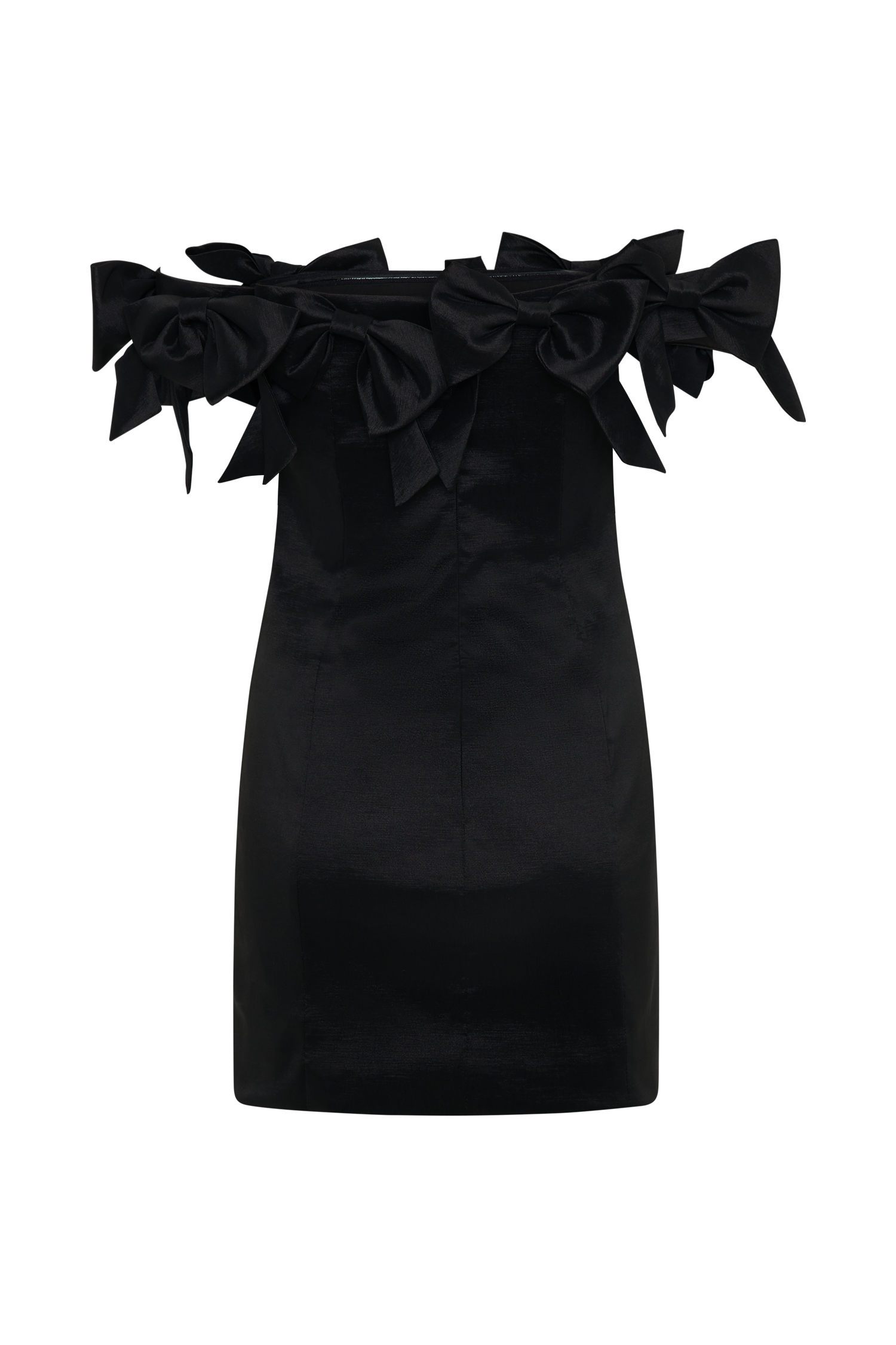 Levauro Rose Straplez Fiyonklu Mini Elbise - Siyah