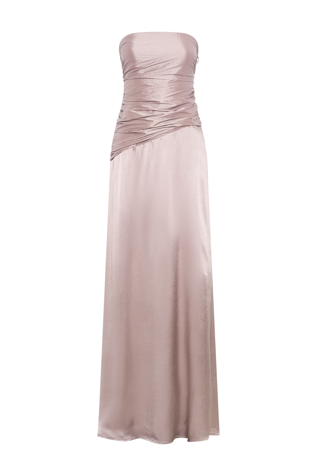 Levauro Serena Straplez Tafta Maxi Elbise - Bronz Taupe