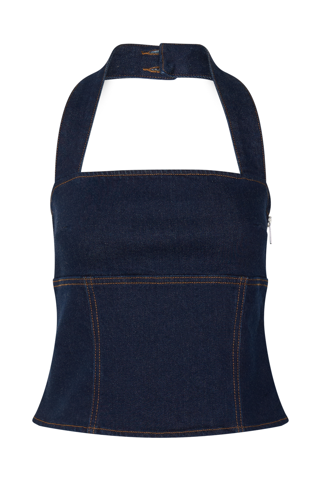 Levauro Dayna Denim Boyundan Bağlamalı Üst - İndigo Mavi