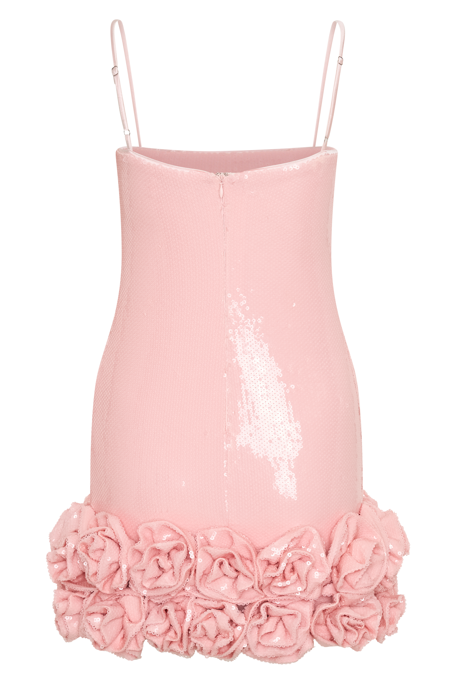 Levauro Faye Payet Çiçek Mini Elbise - Soluk Pembe
