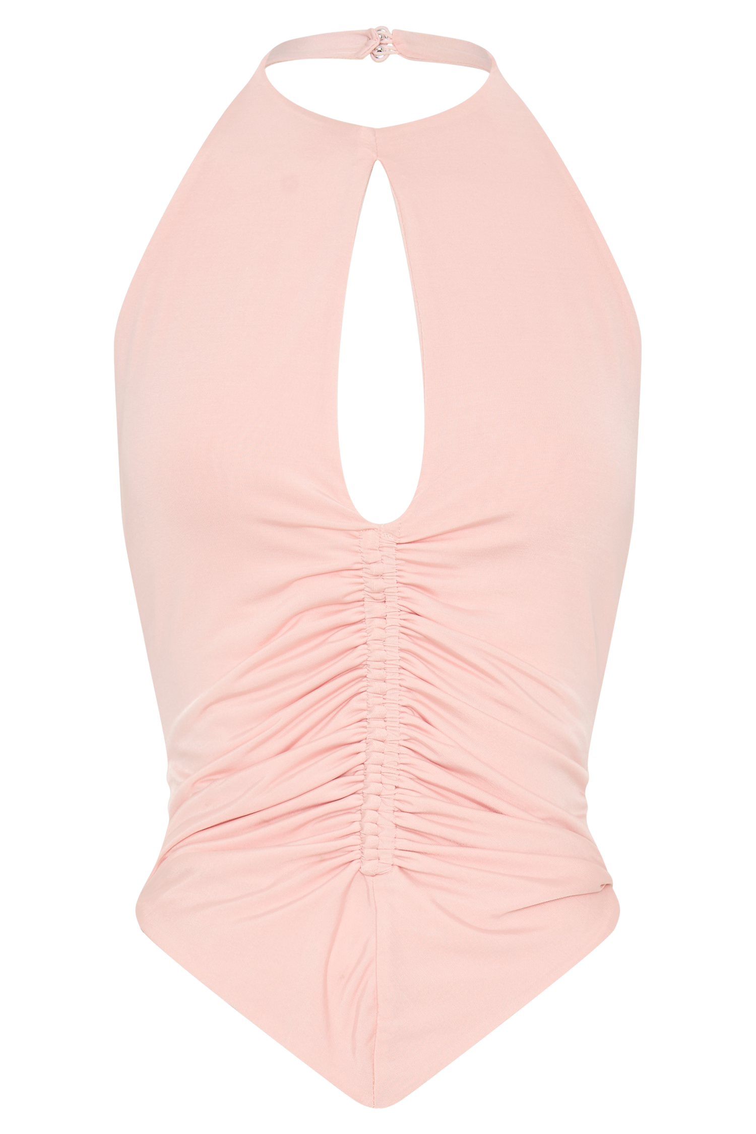 Levauro Linda Slinky Dantelli Boyundan Bağlamalı Üst - Soluk Pembe