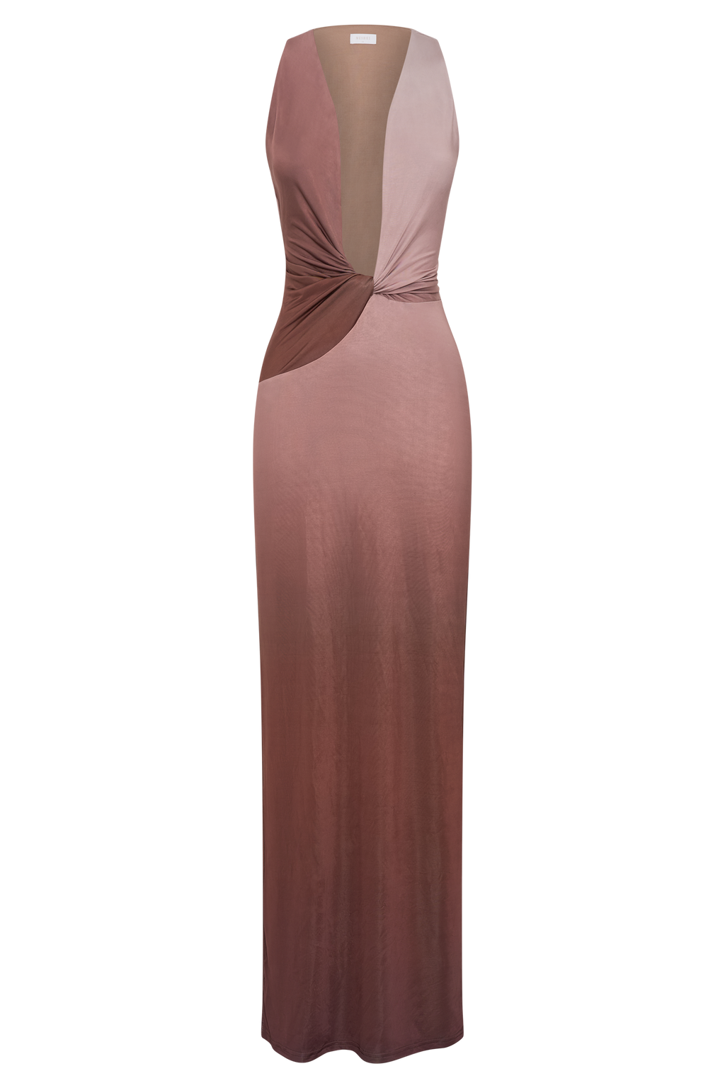 Levauro Stella Drapeli Dar Maxi Elbise - Mocha Ombre