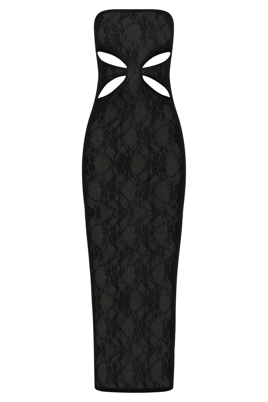 Levauro Krista Cut Out Bandeau Uzun Elbise - Siyah