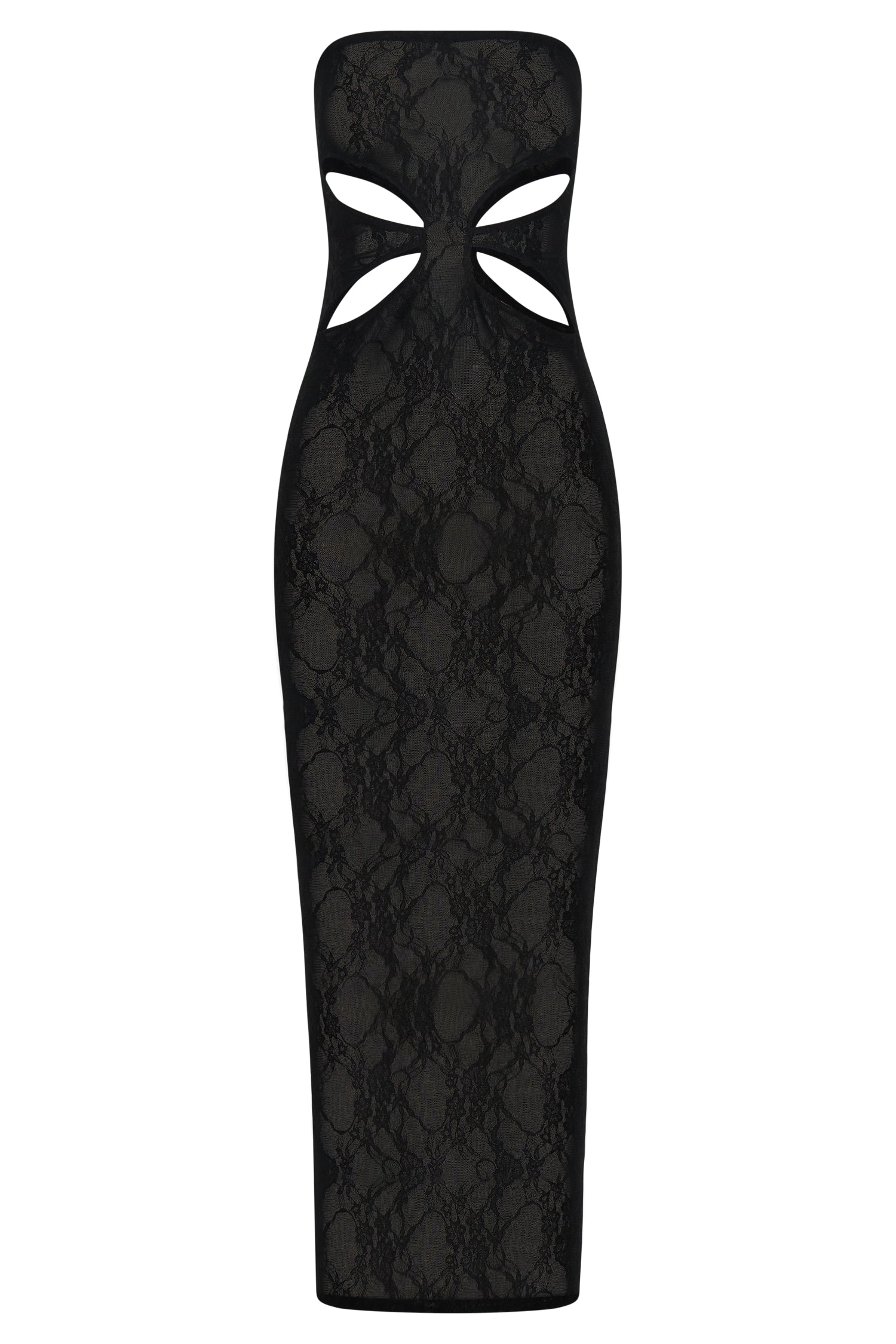 Levauro Krista Cut Out Bandeau Uzun Elbise - Siyah