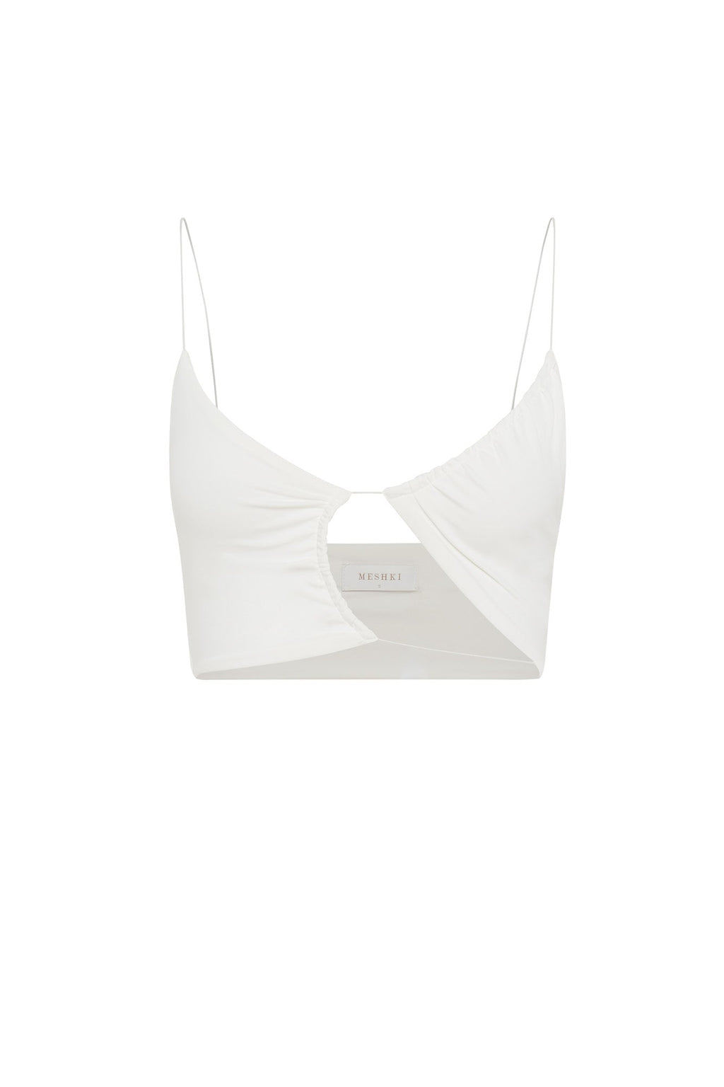 Levauro Montana Dantelli Kesikli Crop Top - Beyaz