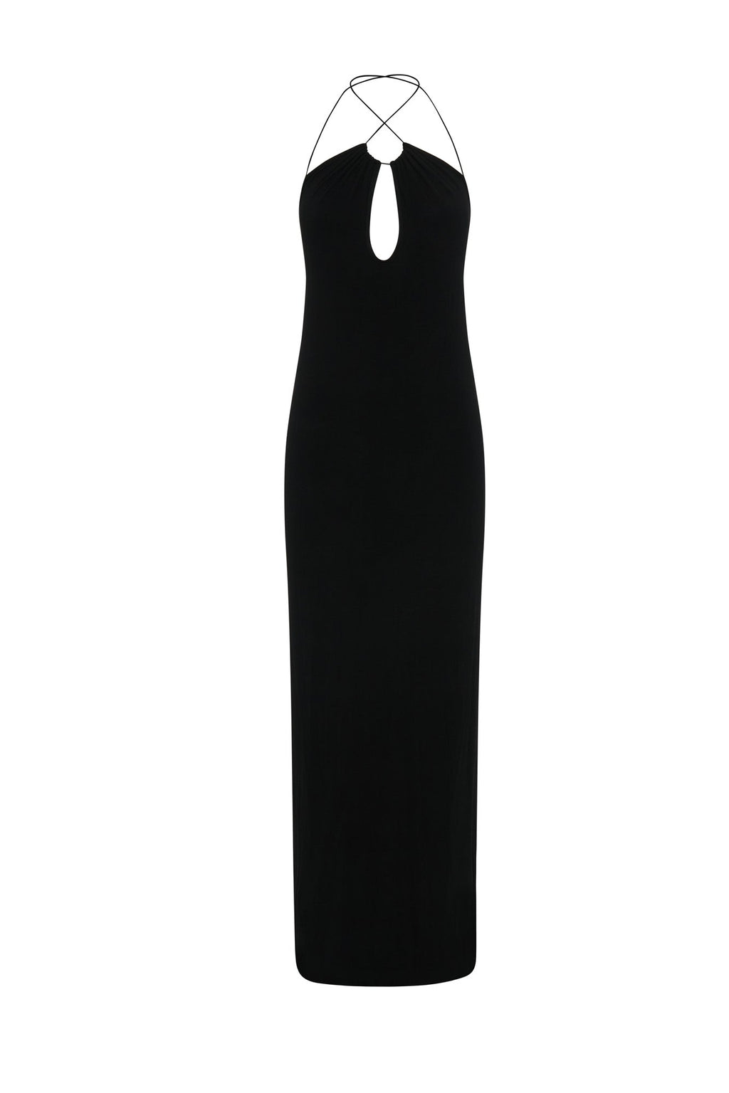 Levauro Kirsty Strappy Yuvarlak Kesim Uzun Elbise - Siyah