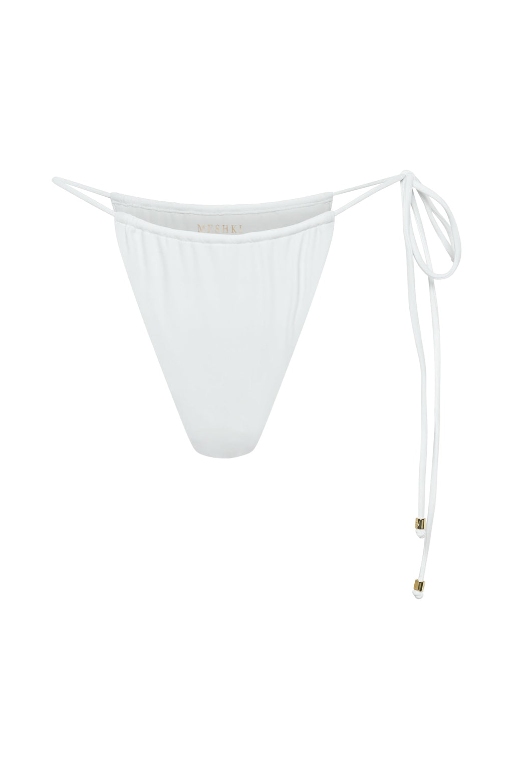 Levauro Andie Geri Dönüşümlü Naylon Dantelli Telli Yan Bikini Külot - Beyaz