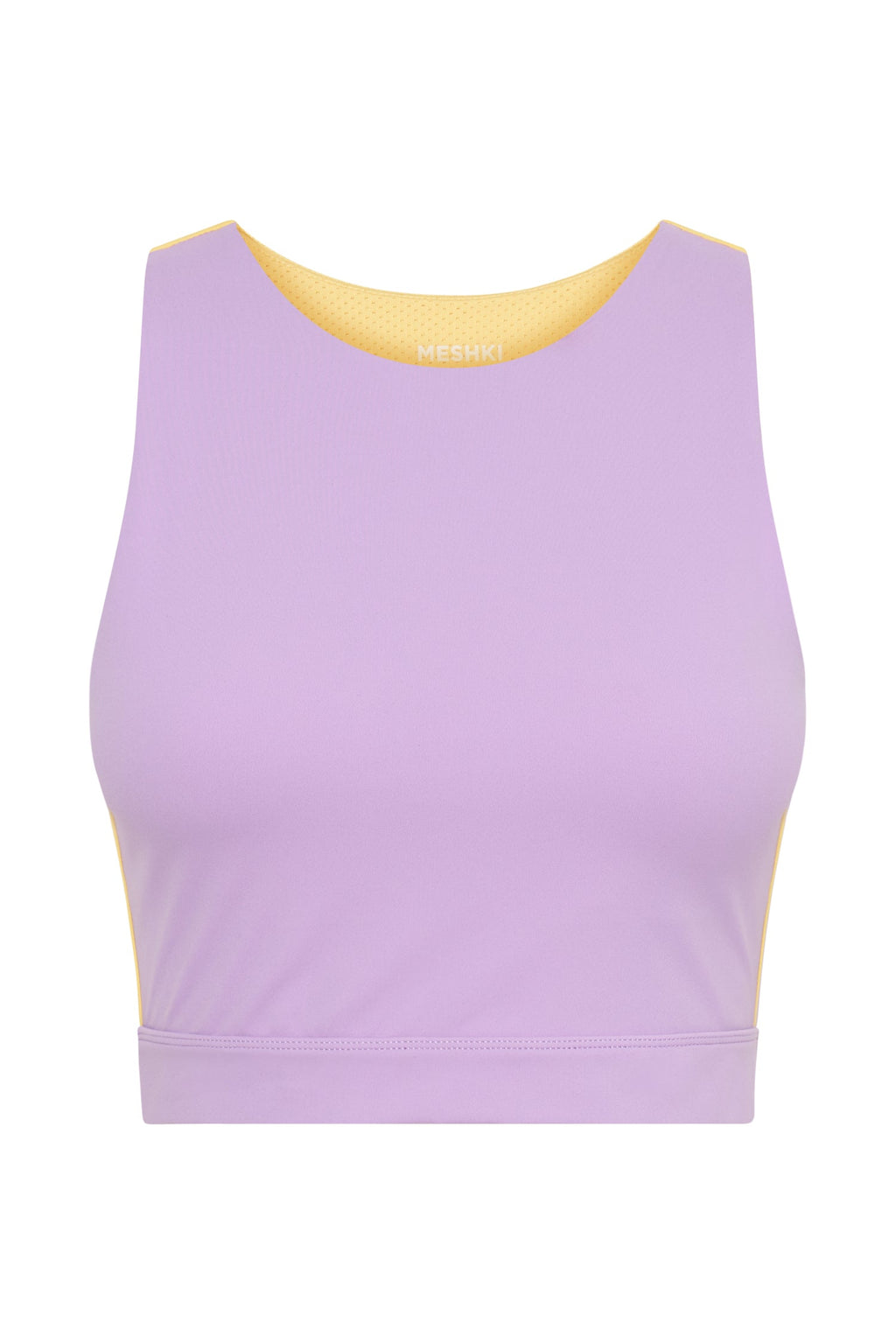 Levauro  Lori İki Tonlu Racer Crop Top - Lila/Sarı