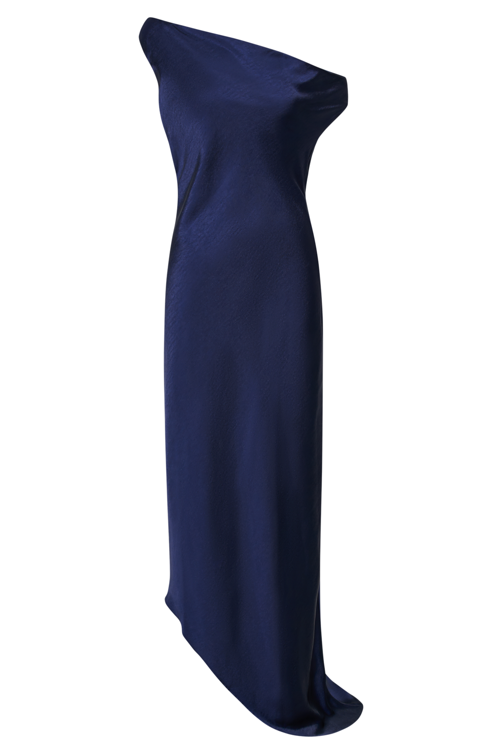 Levauro Asimetrik Etekli Yvette Slip Maxi Elbise - Lacivert