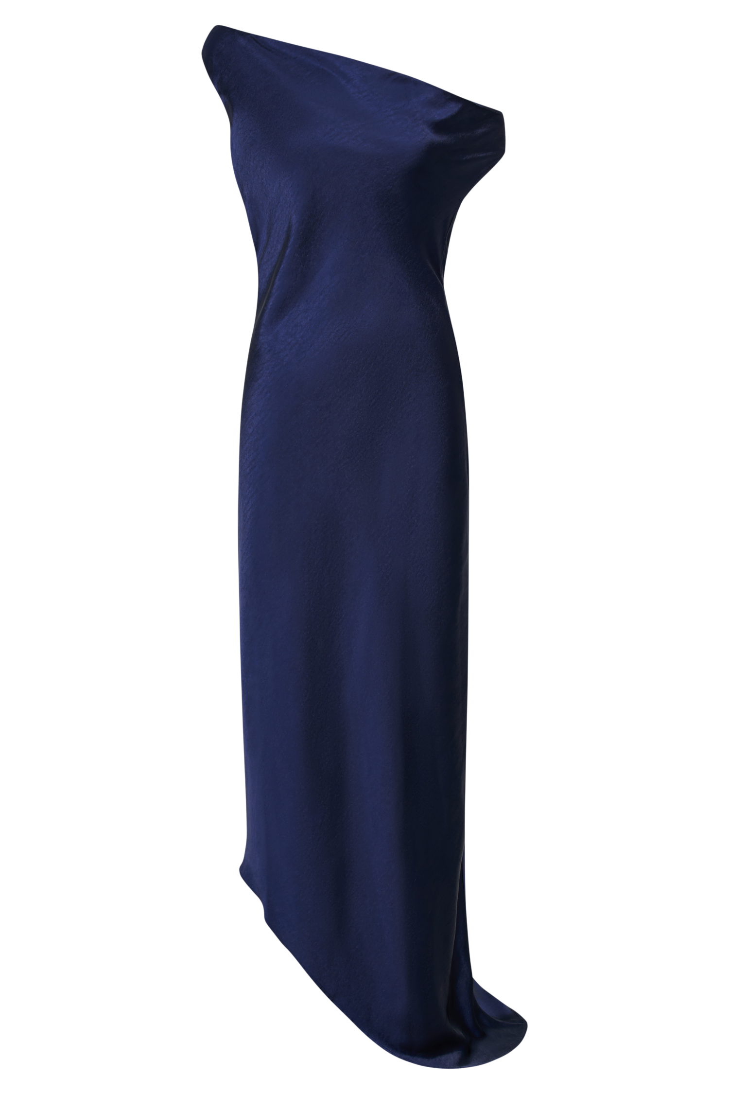 Levauro Asimetrik Etekli Yvette Slip Maxi Elbise - Lacivert