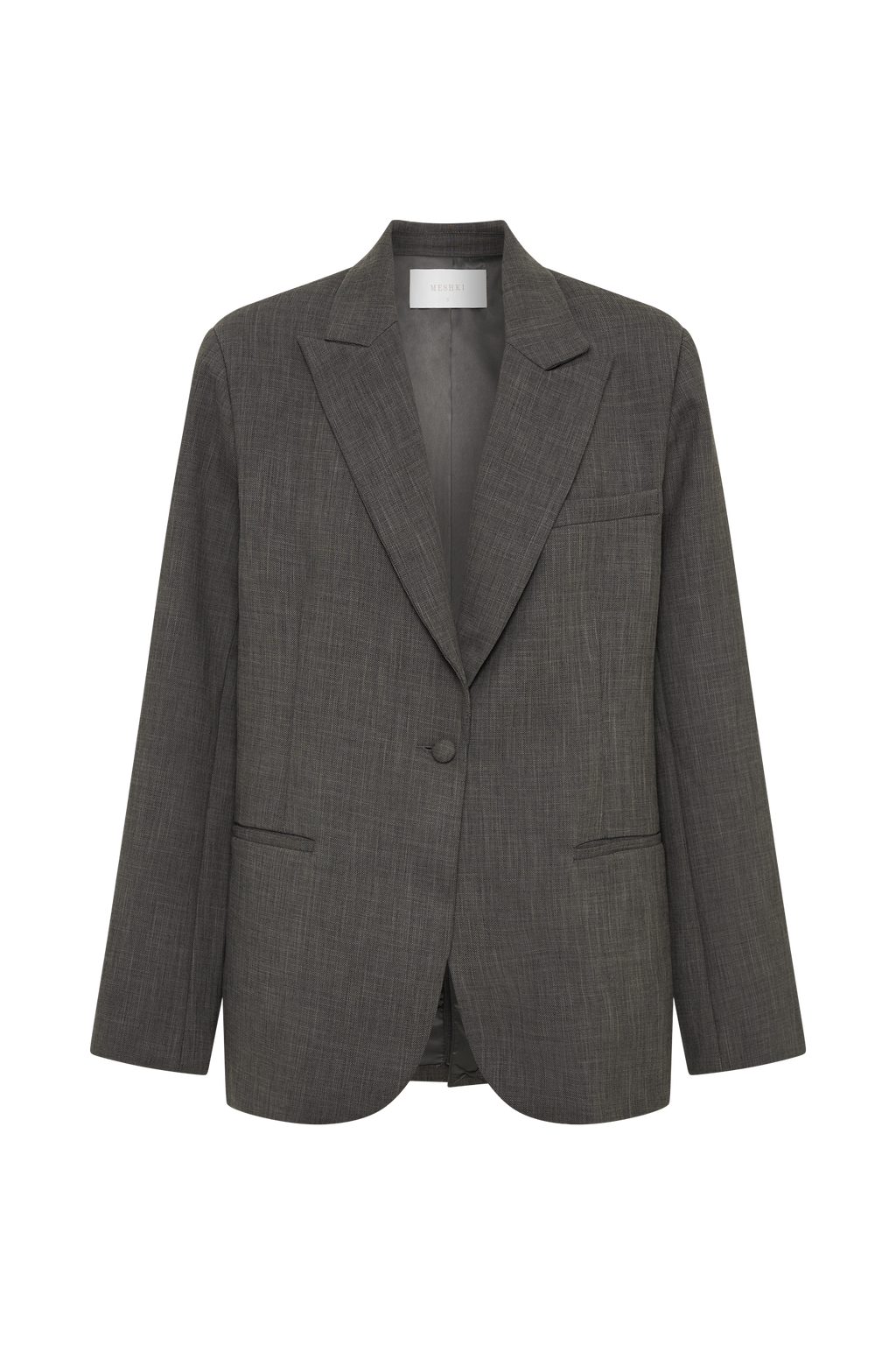Levauro Drew Oversize Dokulu Blazer - Kömür