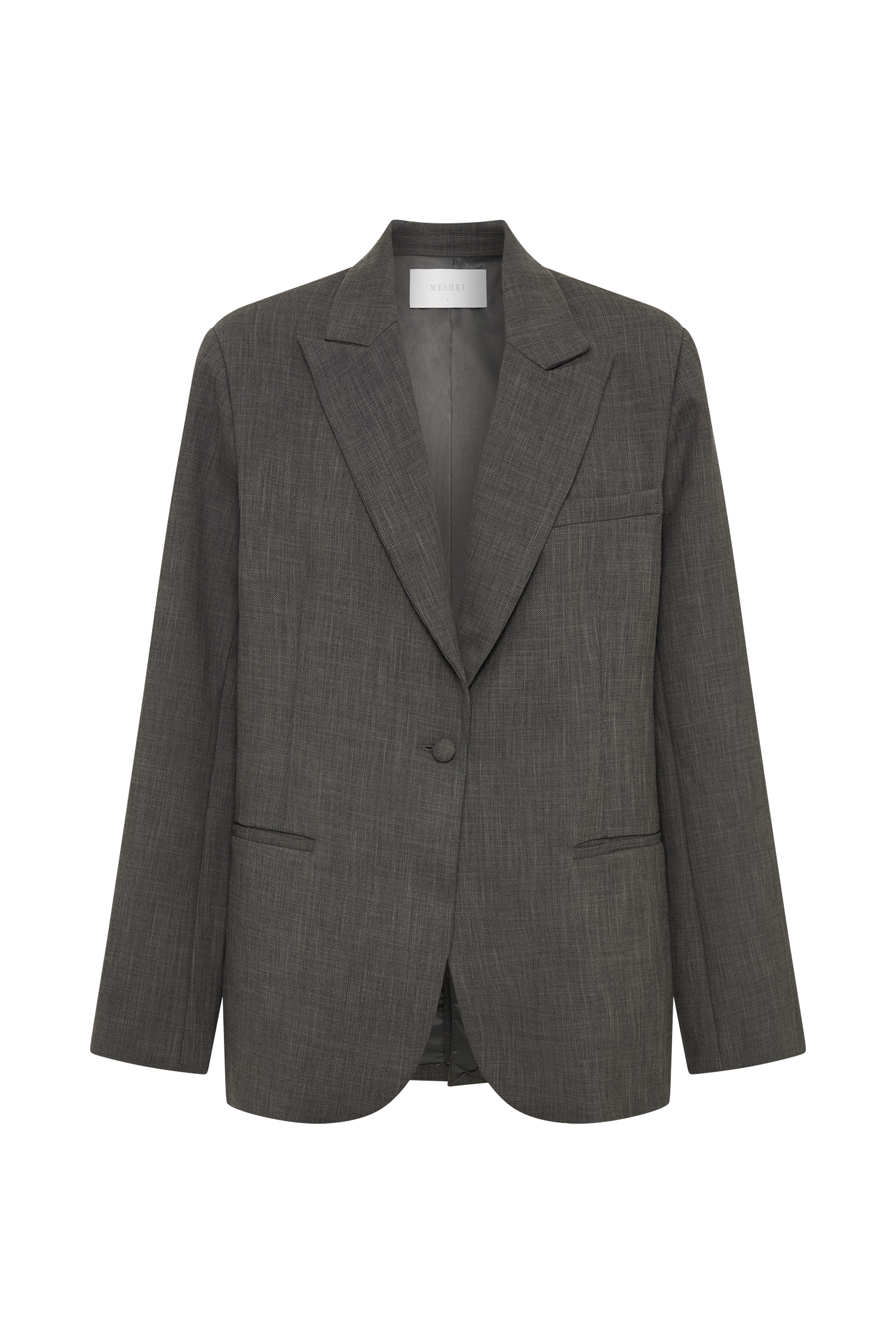 Levauro Drew Oversize Dokulu Blazer - Kömür