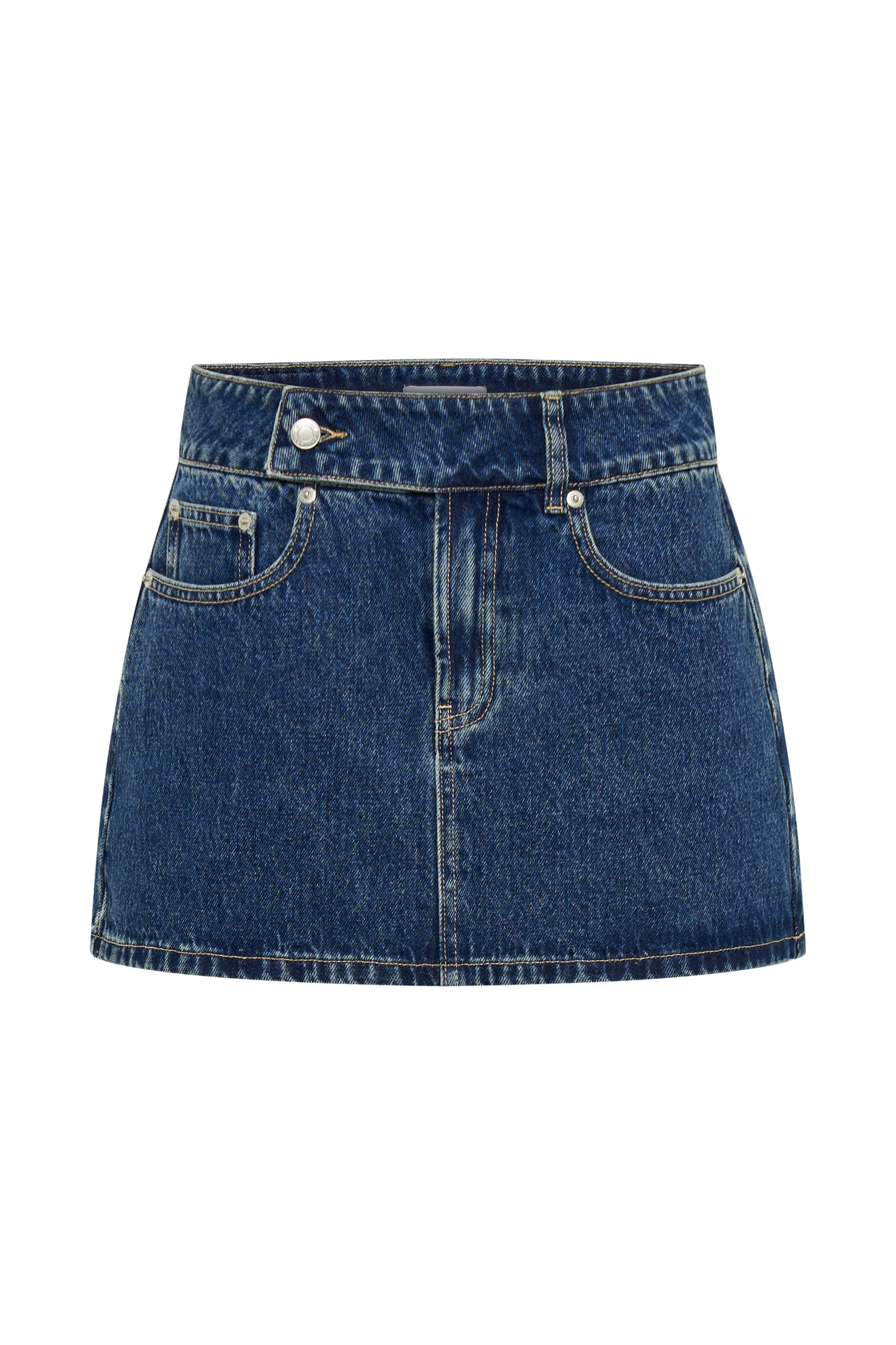 Levauro Julienne Denim Mini Etek - Lacivert