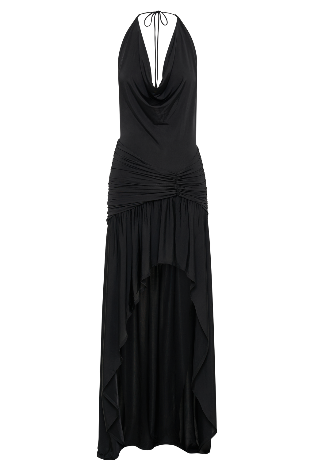 Levauro Serenity Dantelli Dar Kesim Maxi Elbise - Siyah
