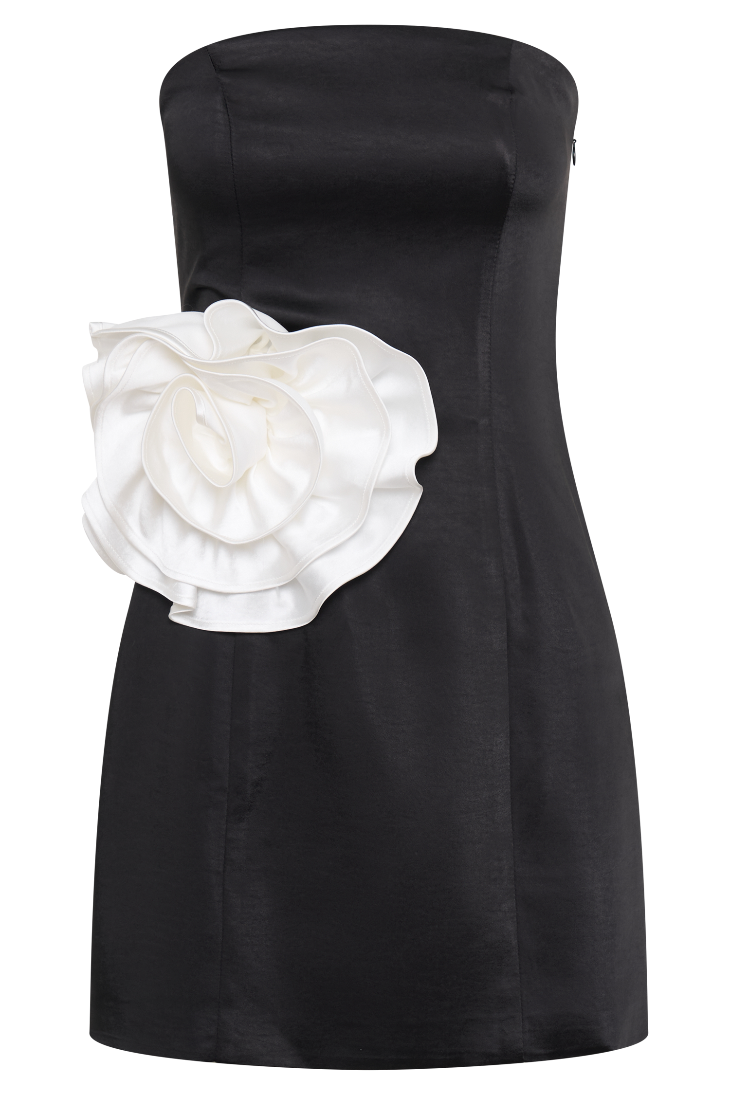 Levauro Bernadette Straplez Rose Mini Elbise - Siyah