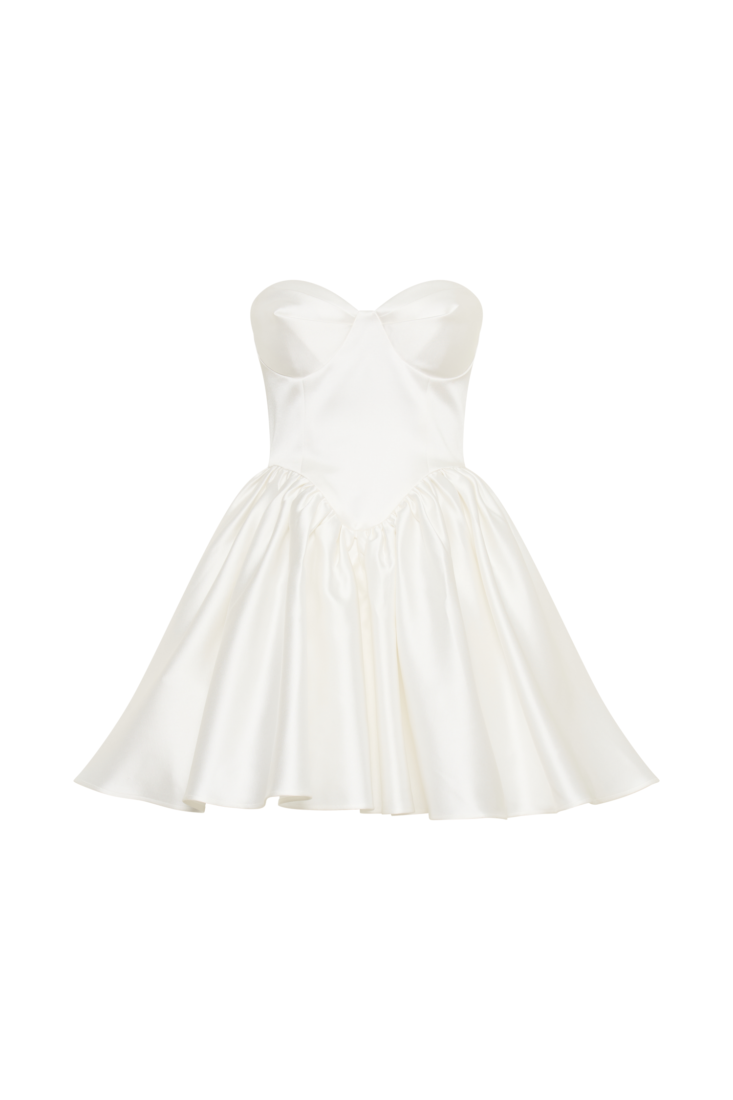 Levauro Hollie Yapılı Korse Mini Elbise - Beyaz