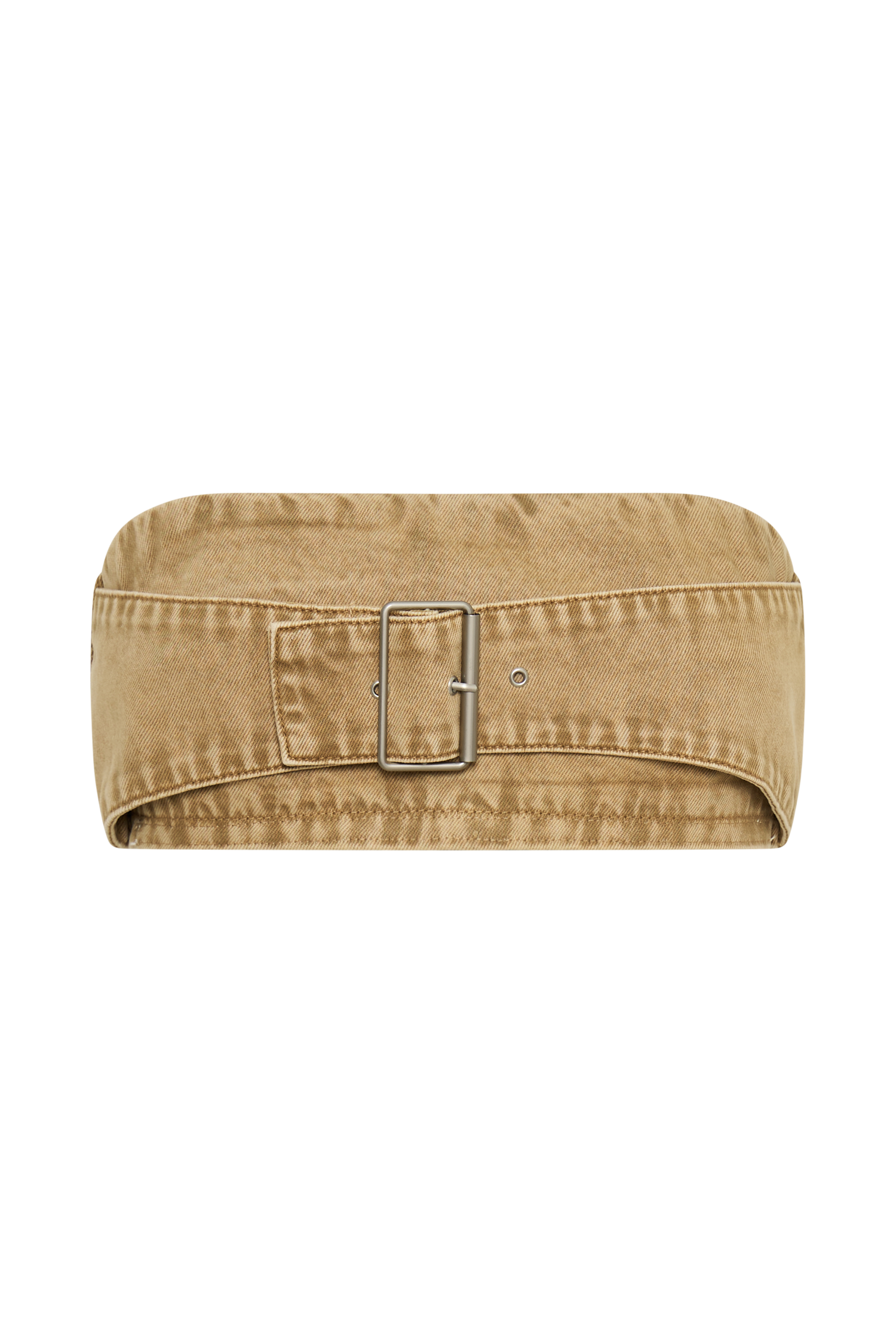 Levauro Rowena Denim Toka Bandeau - Tan Asit Yıkama