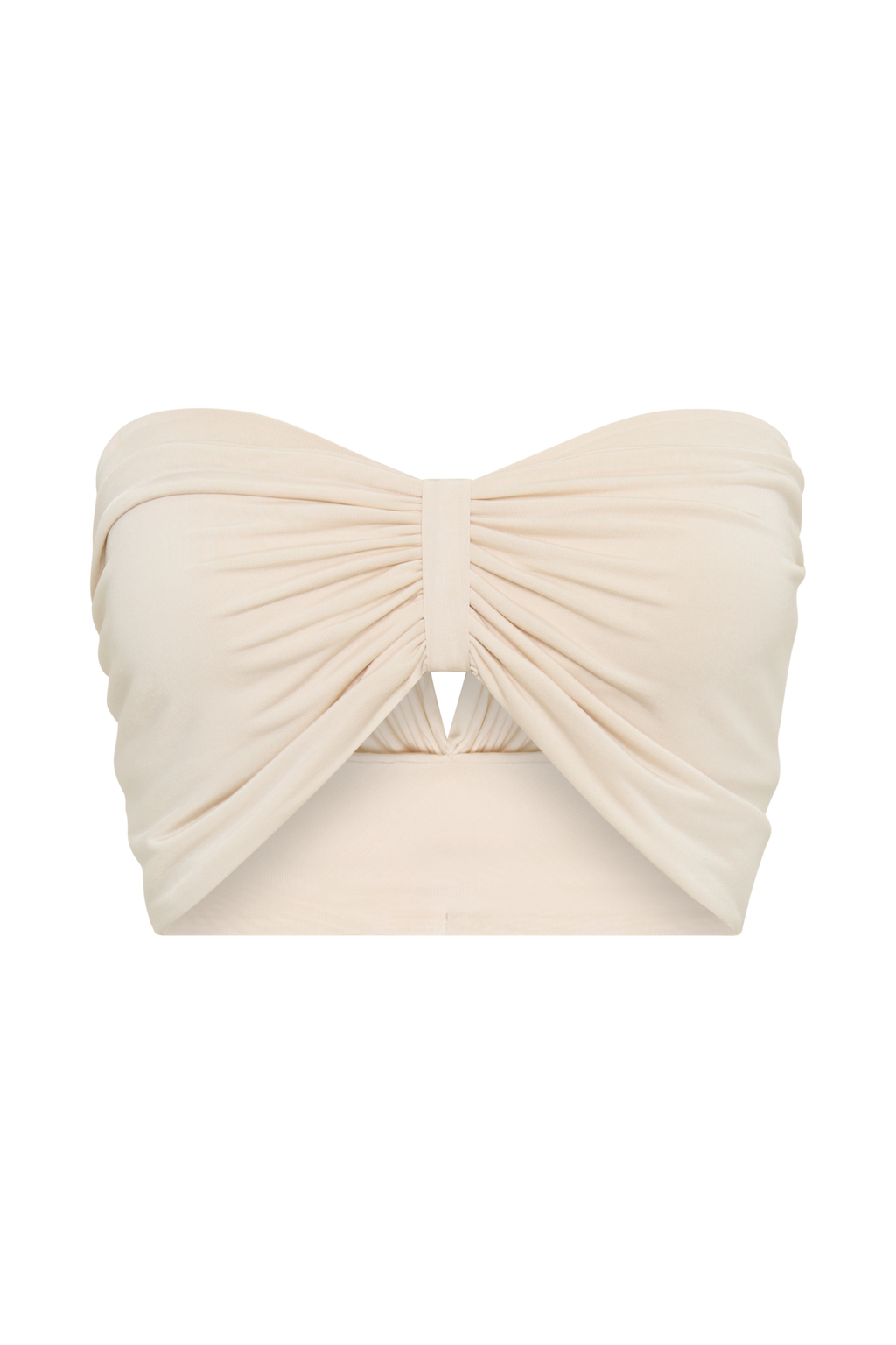 Levauro Amber Dar Kesim Crop Top - Buttercream