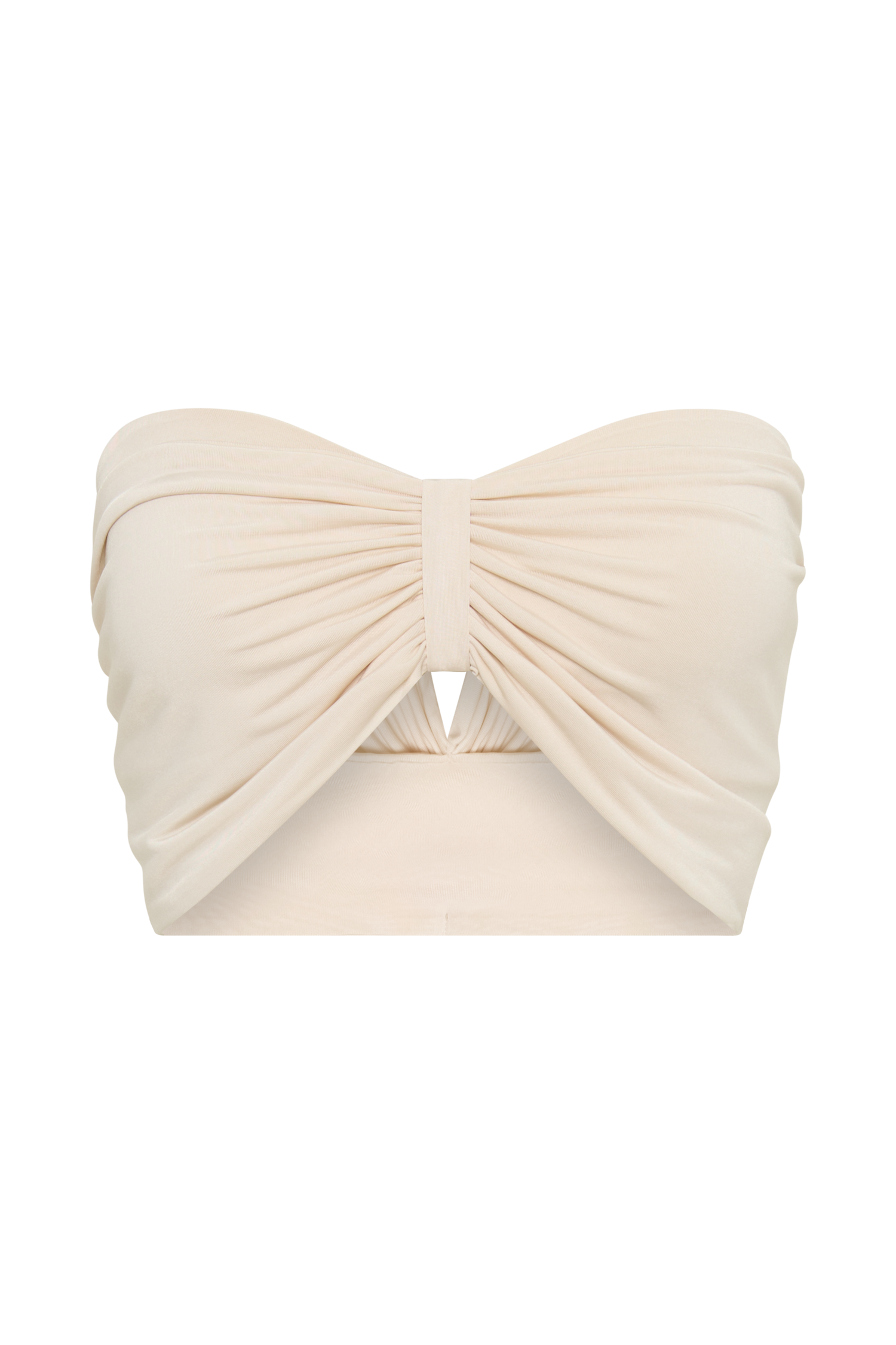 Levauro Amber Dar Kesim Crop Top - Buttercream