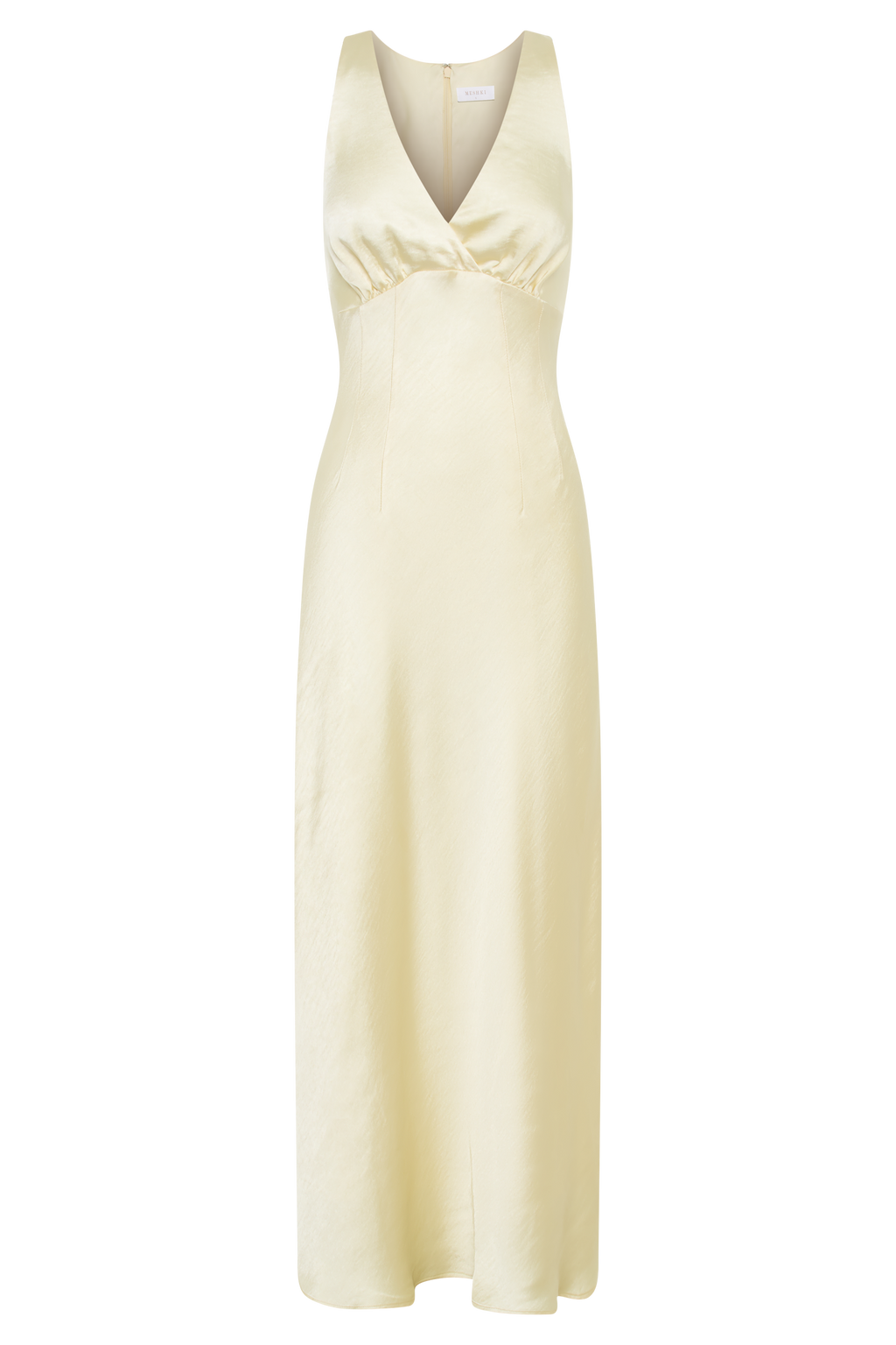 Levauro Meghan Saten Maxi Elbise - Limon Şerbeti