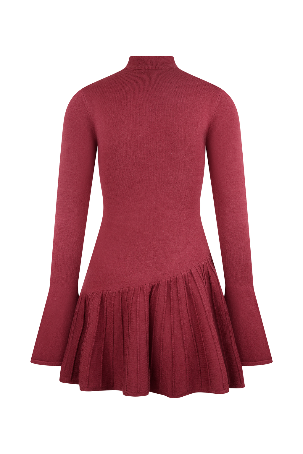 Levauro Blair Pileli Örgü Mini Elbise - Merlot