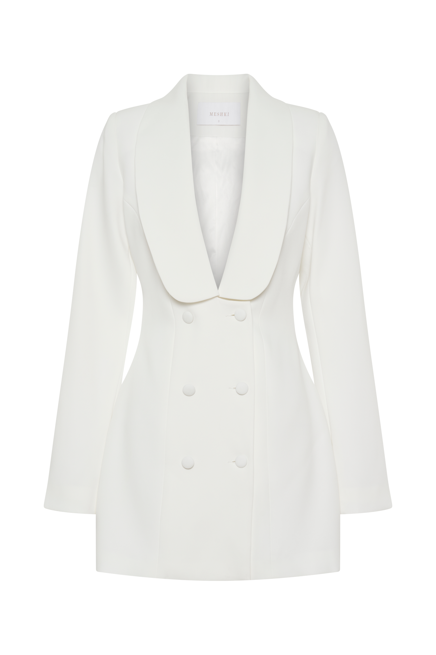 Levauro Trinity Krep Blazer Elbise - Beyaz