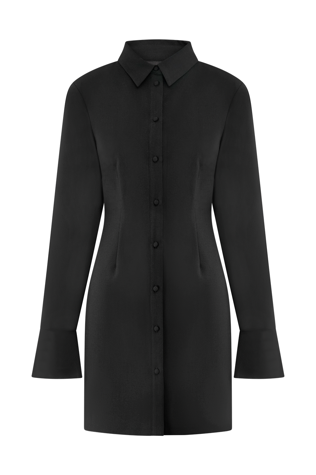 Levauro Dorian Fitted Gömlek Mini Elbise - Siyah