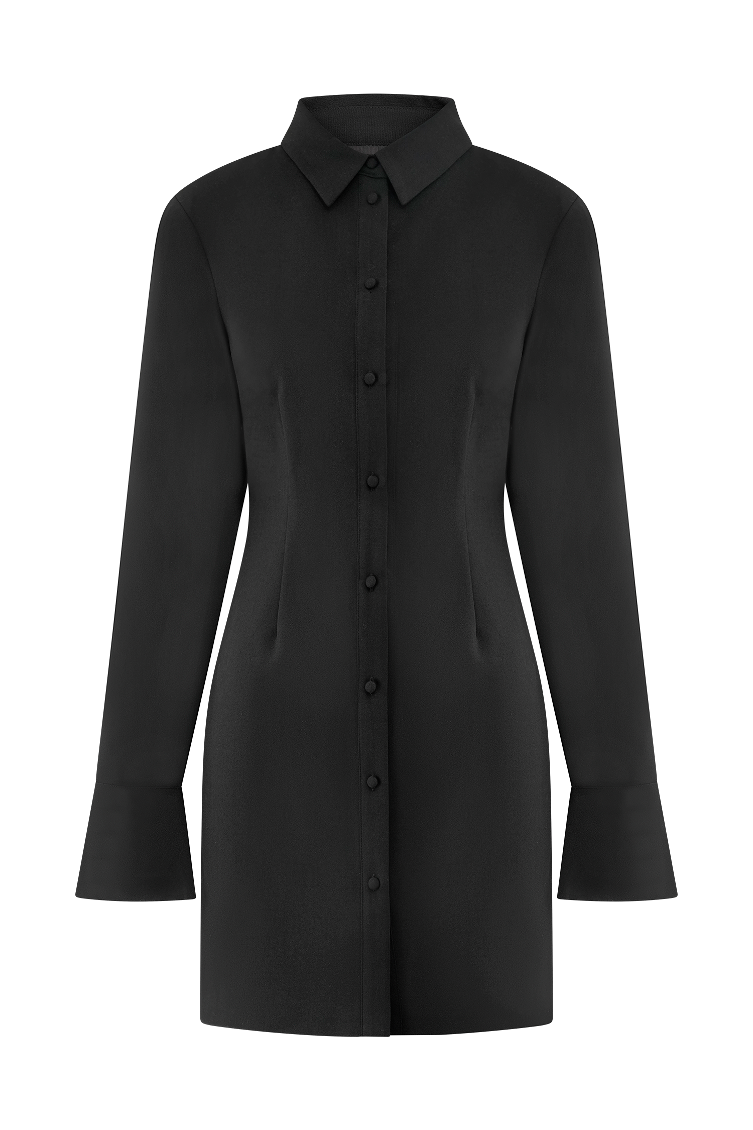 Levauro Dorian Fitted Gömlek Mini Elbise - Siyah