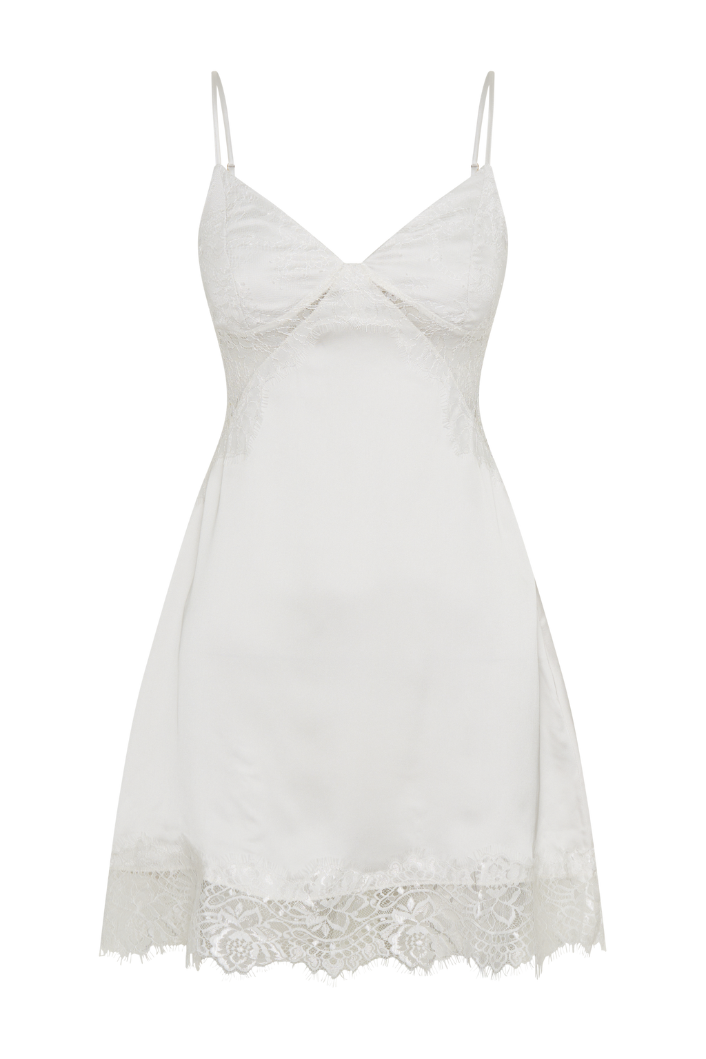 Levauro Emmett Dantel Slip Elbise - Beyaz