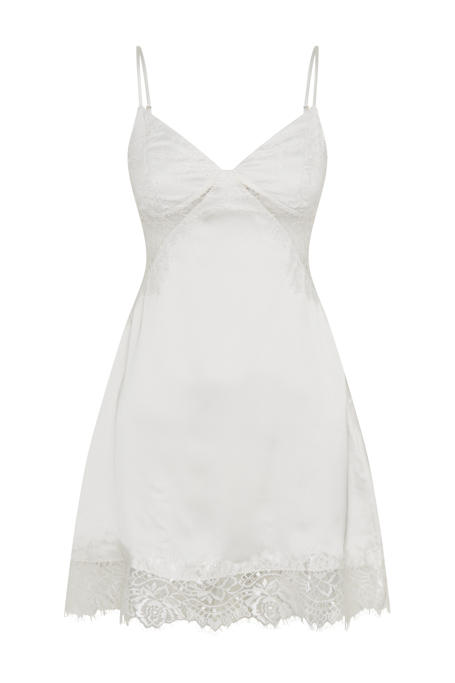 Levauro Emmett Dantel Slip Elbise - Beyaz