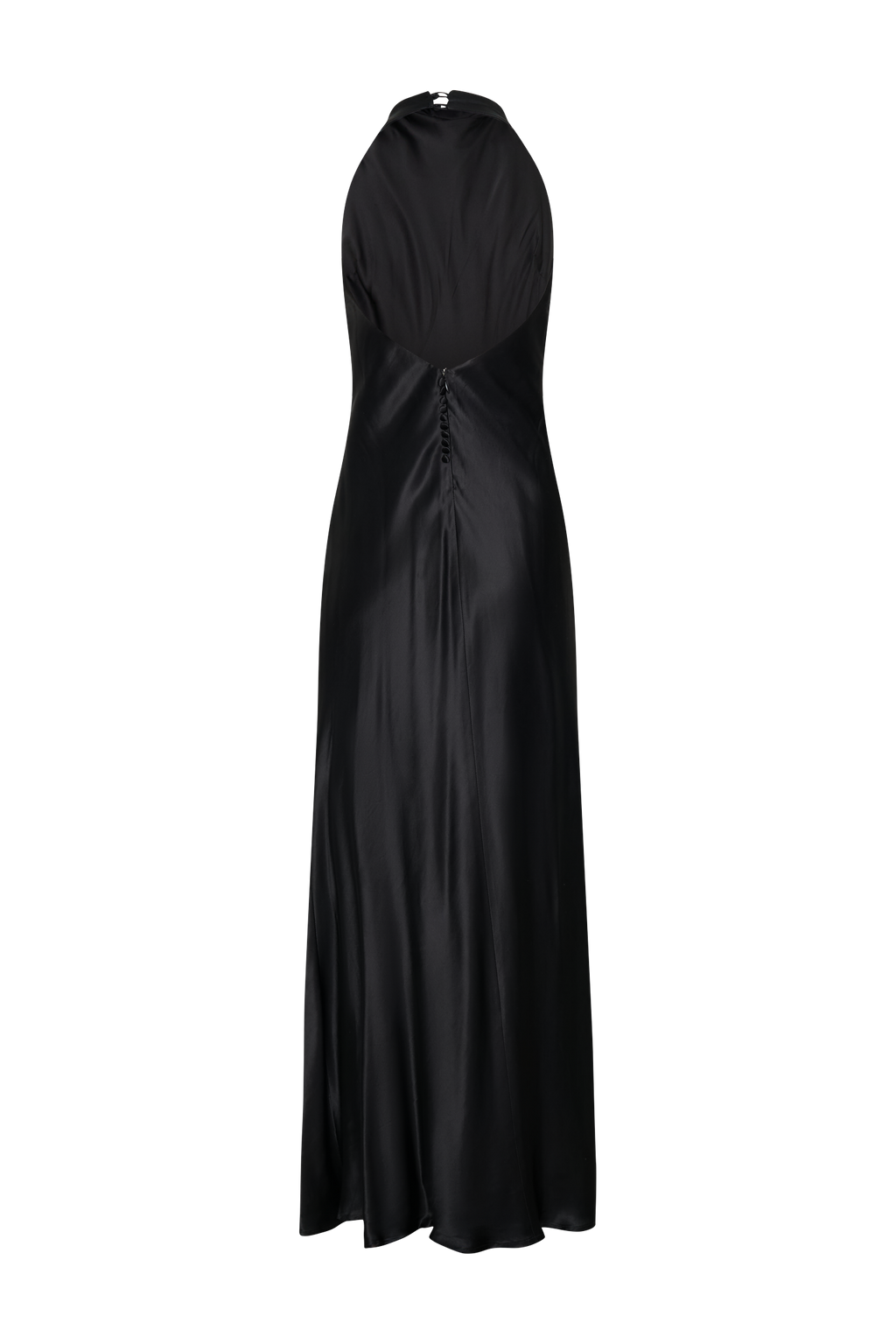 Levauro Esther Yanardöner Saten Cowl Maxi Elbise - Siyah