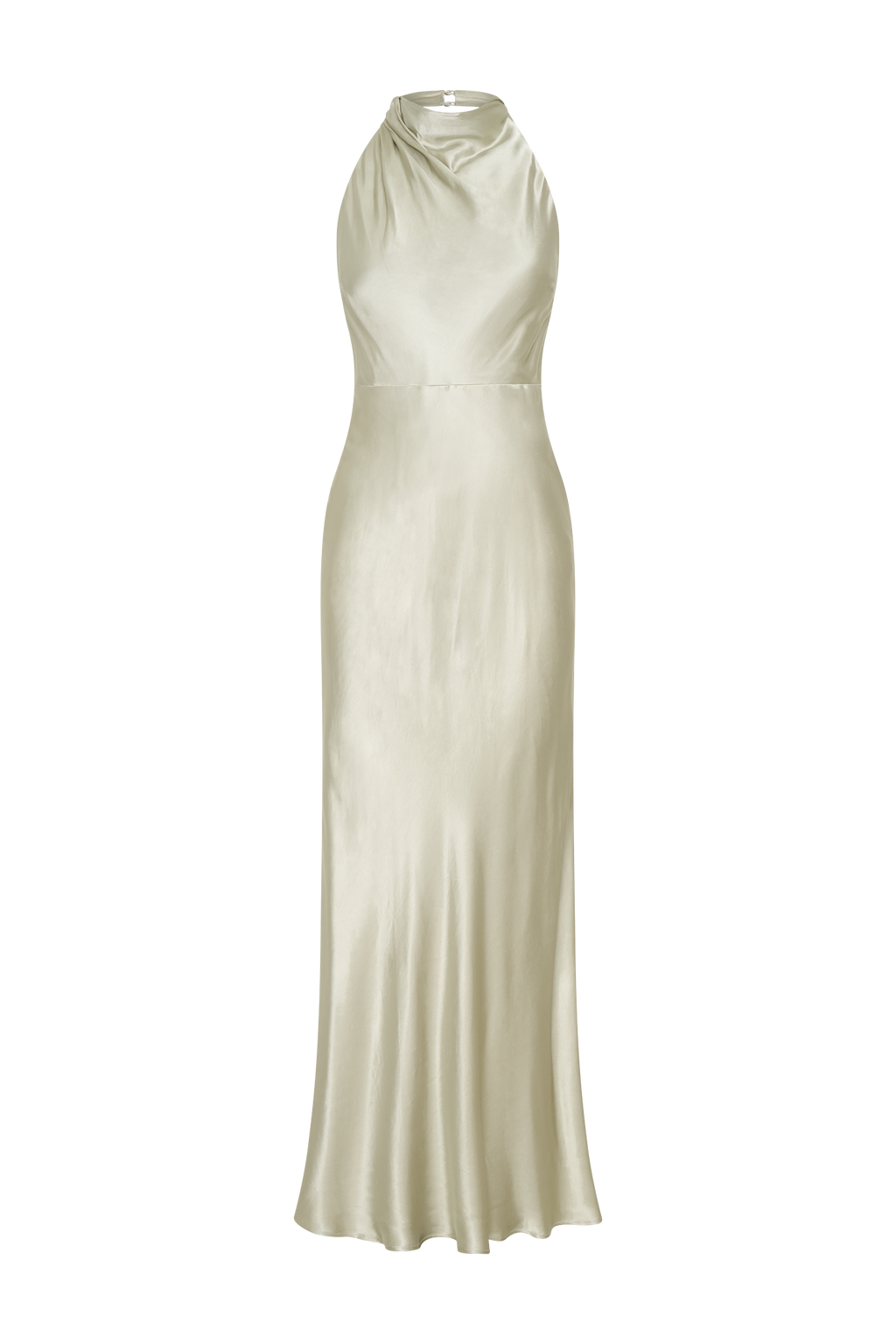 Levauro Esther Yanardöner Saten Cowl Maxi Elbise - Adaçayı