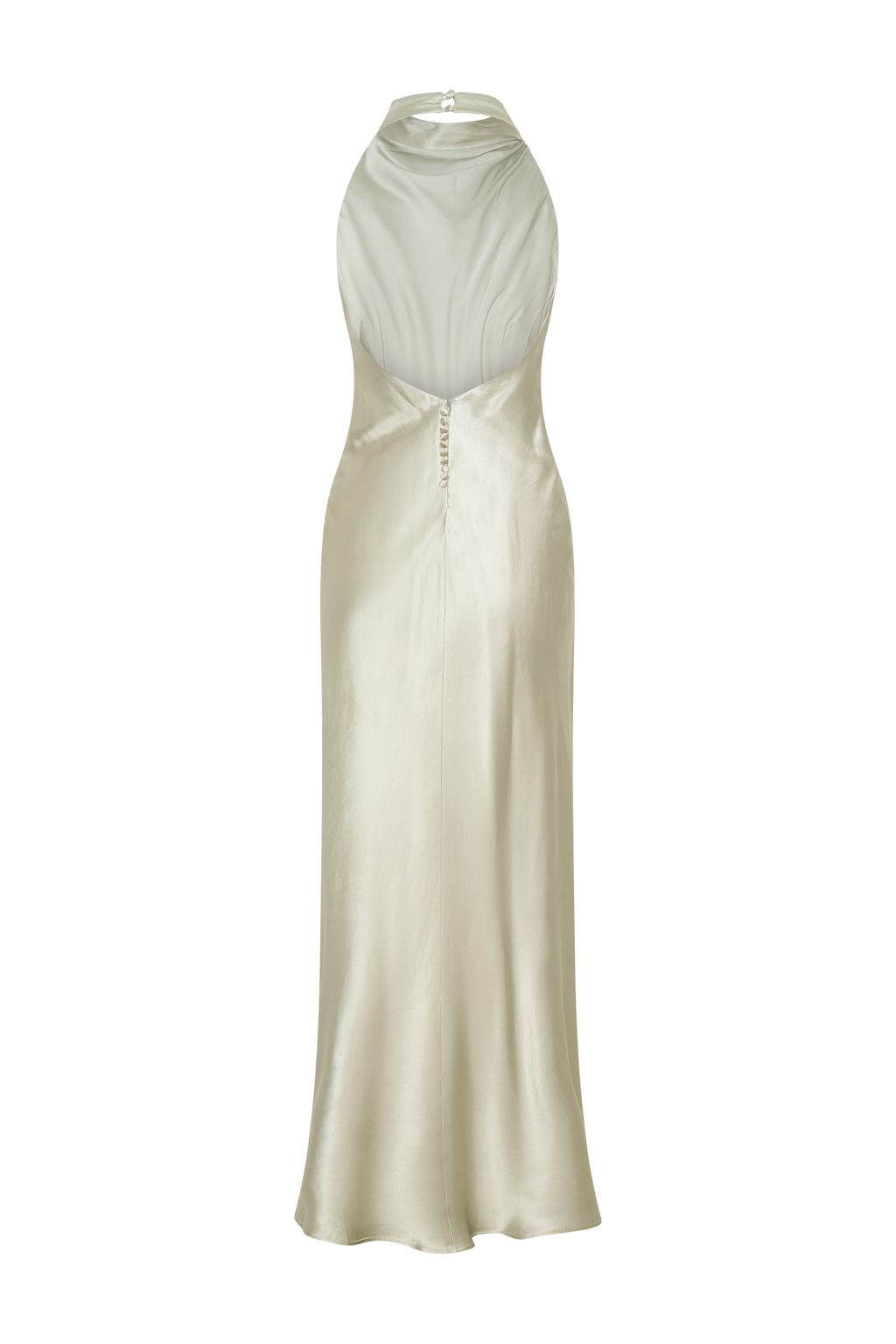 Levauro Esther Yanardöner Saten Cowl Maxi Elbise - Adaçayı