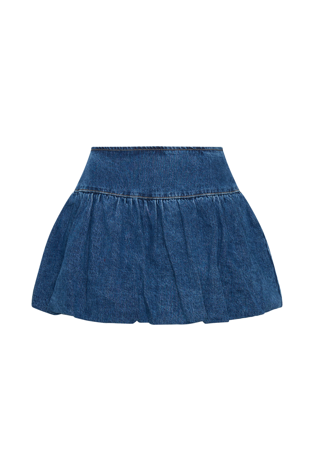 Levauro Genia Baloncuklu Denim Mini Etek - Lacivert