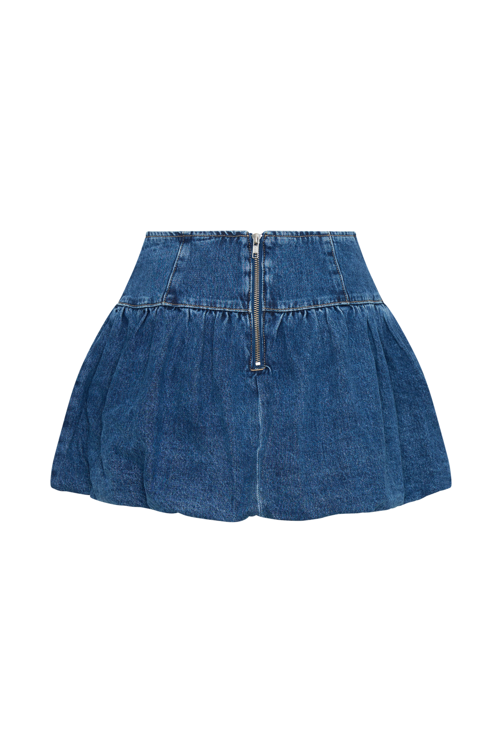 Levauro Genia Baloncuklu Denim Mini Etek - Lacivert