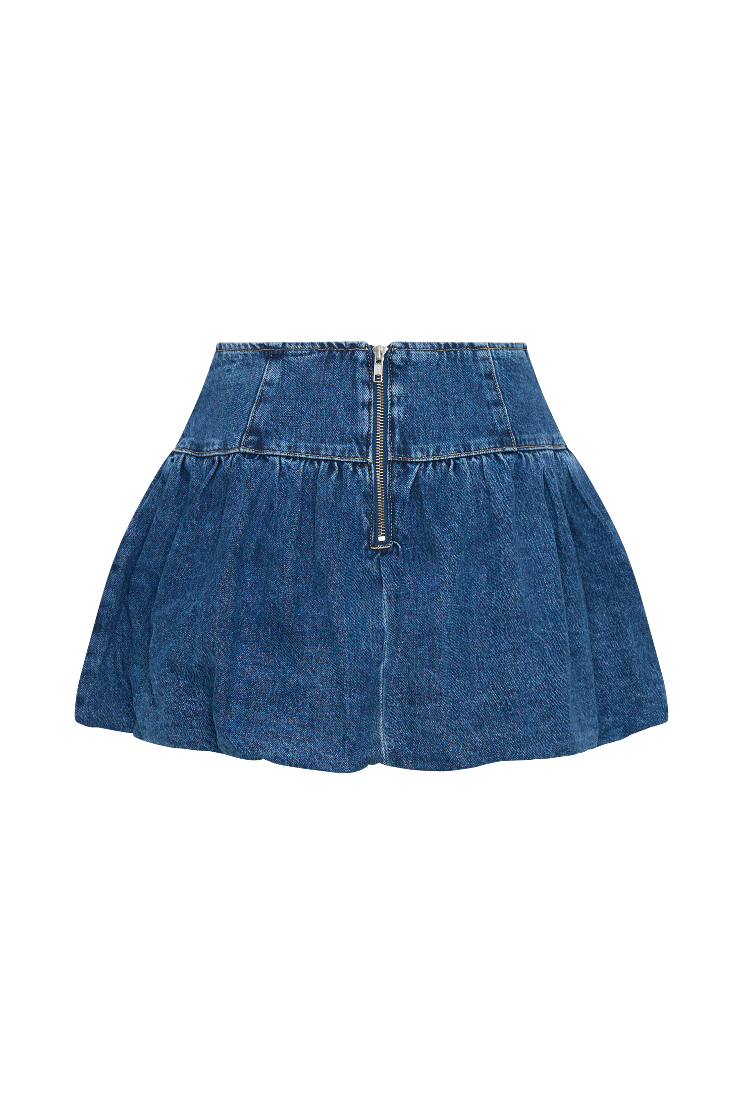 Levauro Genia Baloncuklu Denim Mini Etek - Lacivert