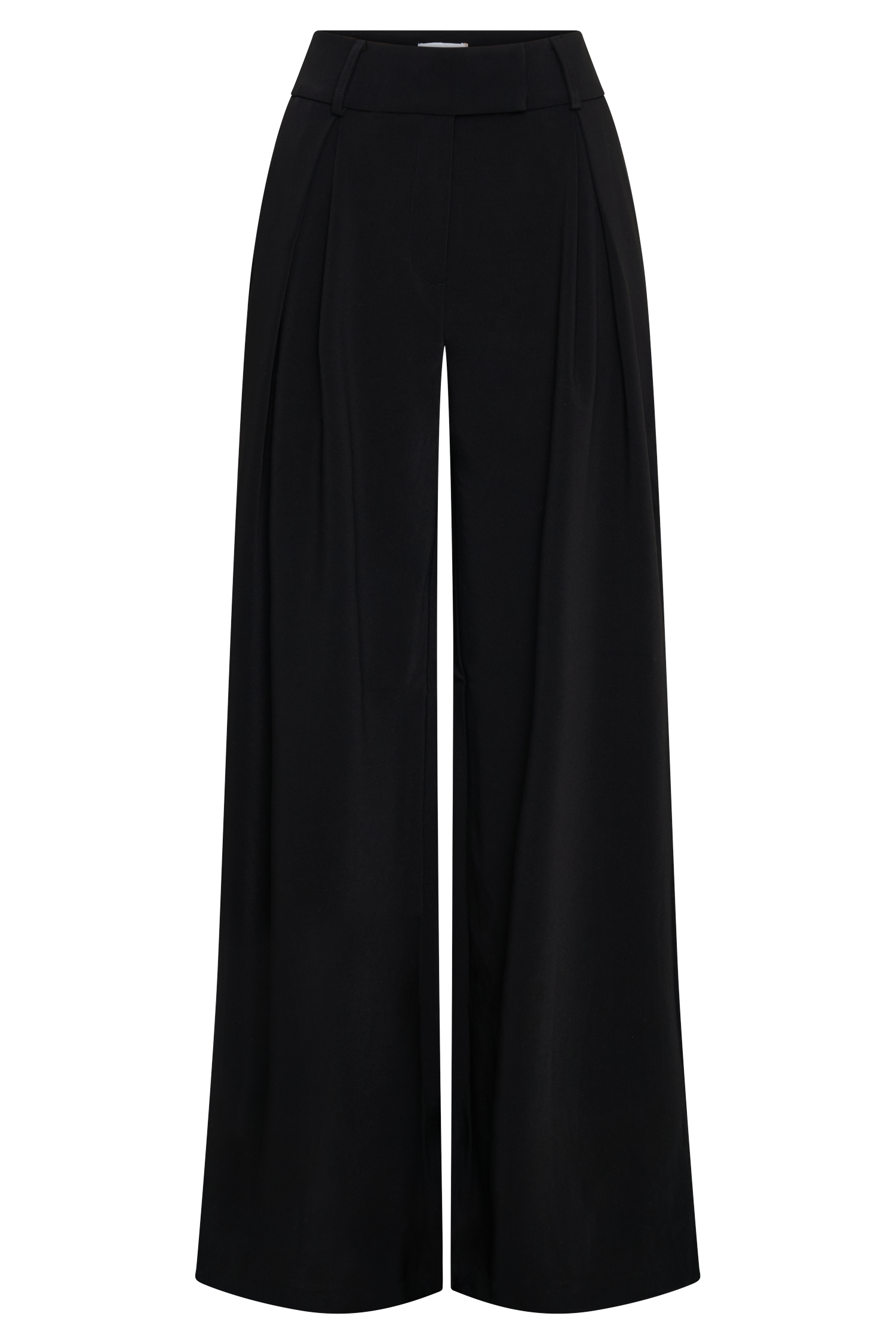 Levauro Jacqueline Piliseli Geniş Paça Pantolon - Siyah