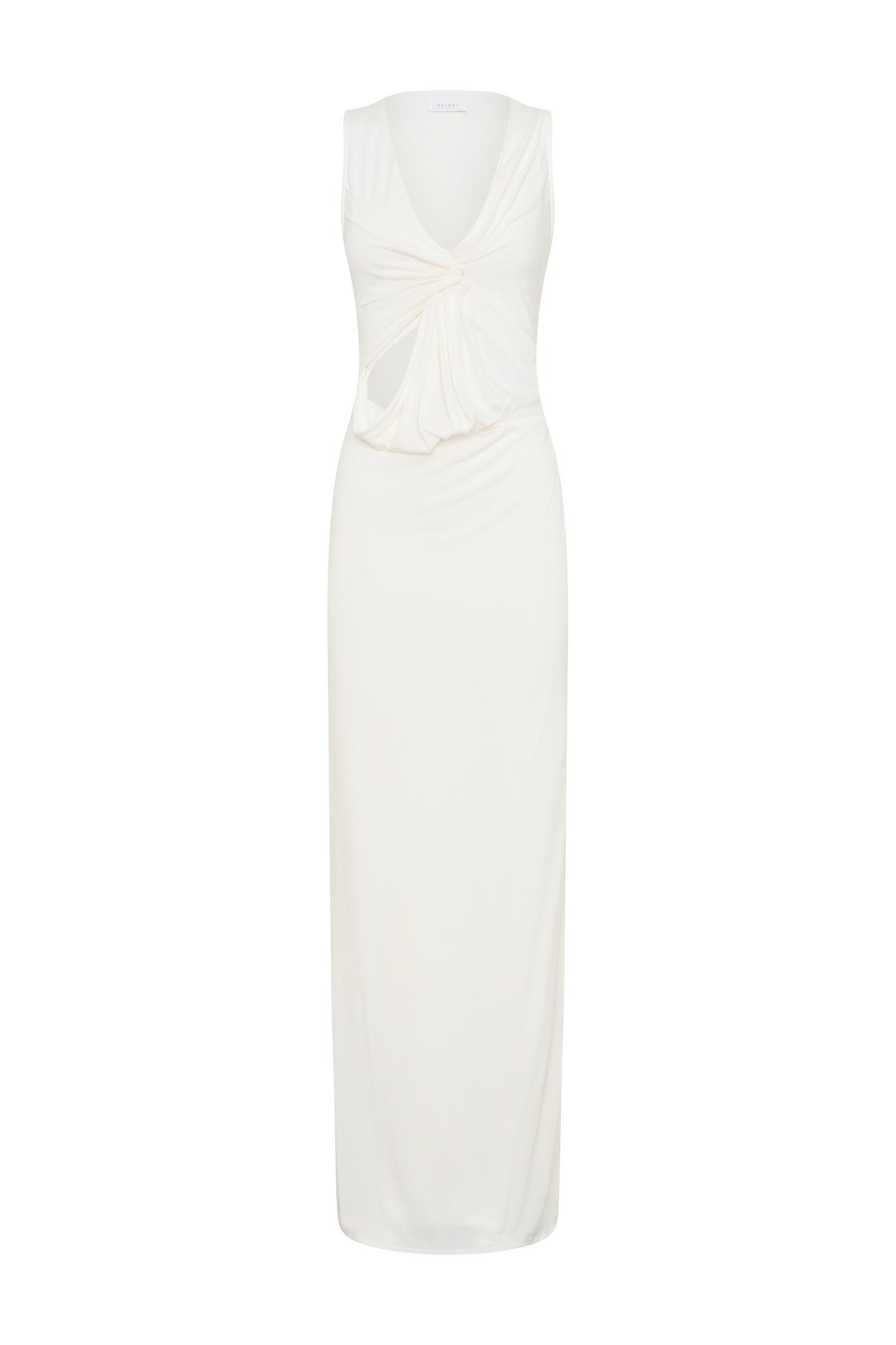 Levauro Kassidy Şeftali Jersey Maxi Elbise - Fildişi