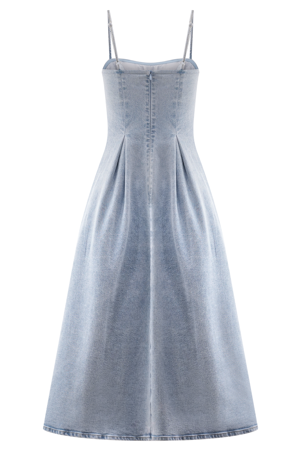 Levauro Harlyn Denim Midi Elbise - Açık Mavi