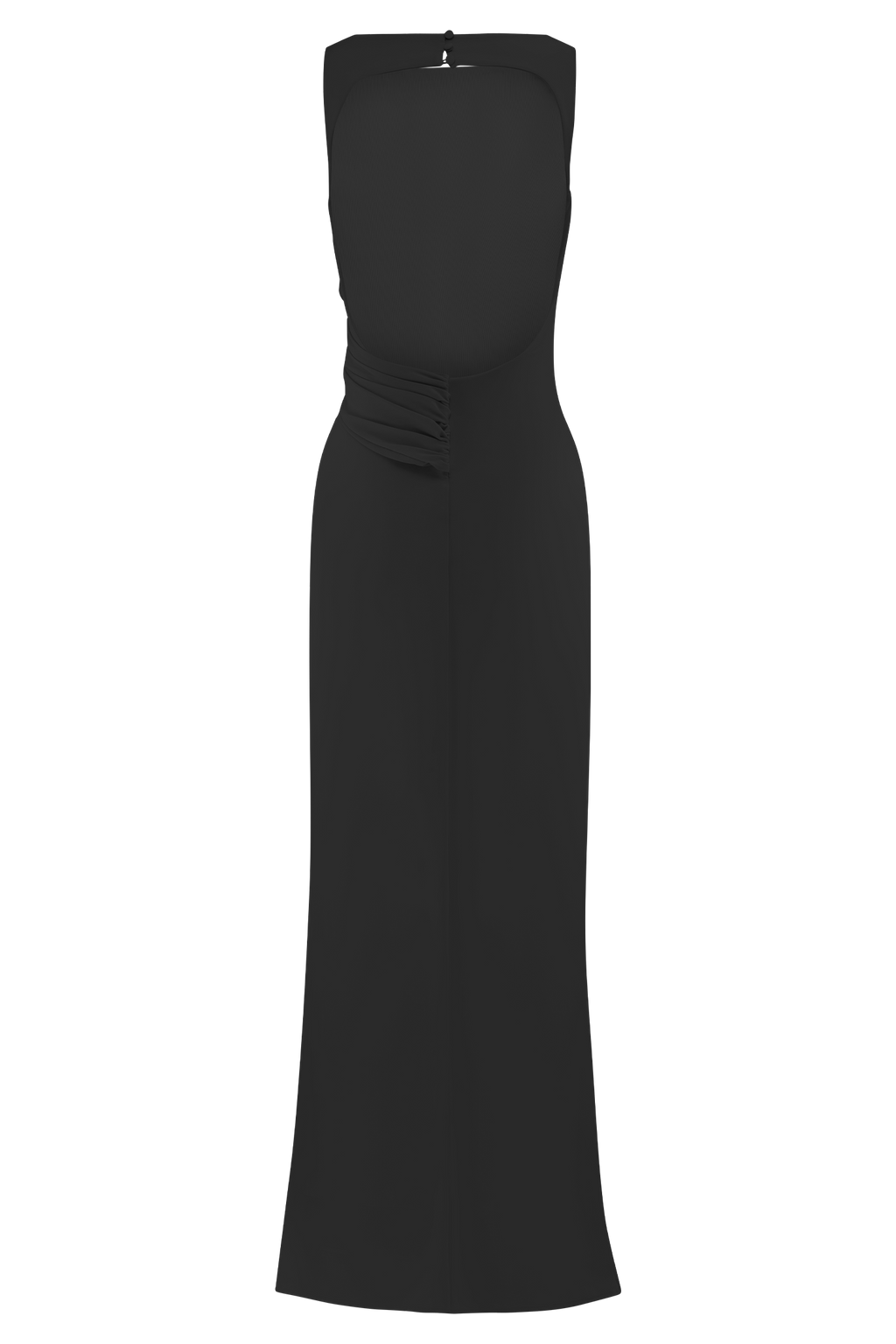 Levauro Henley Slinky Drape Maxi Elbise - Siyah