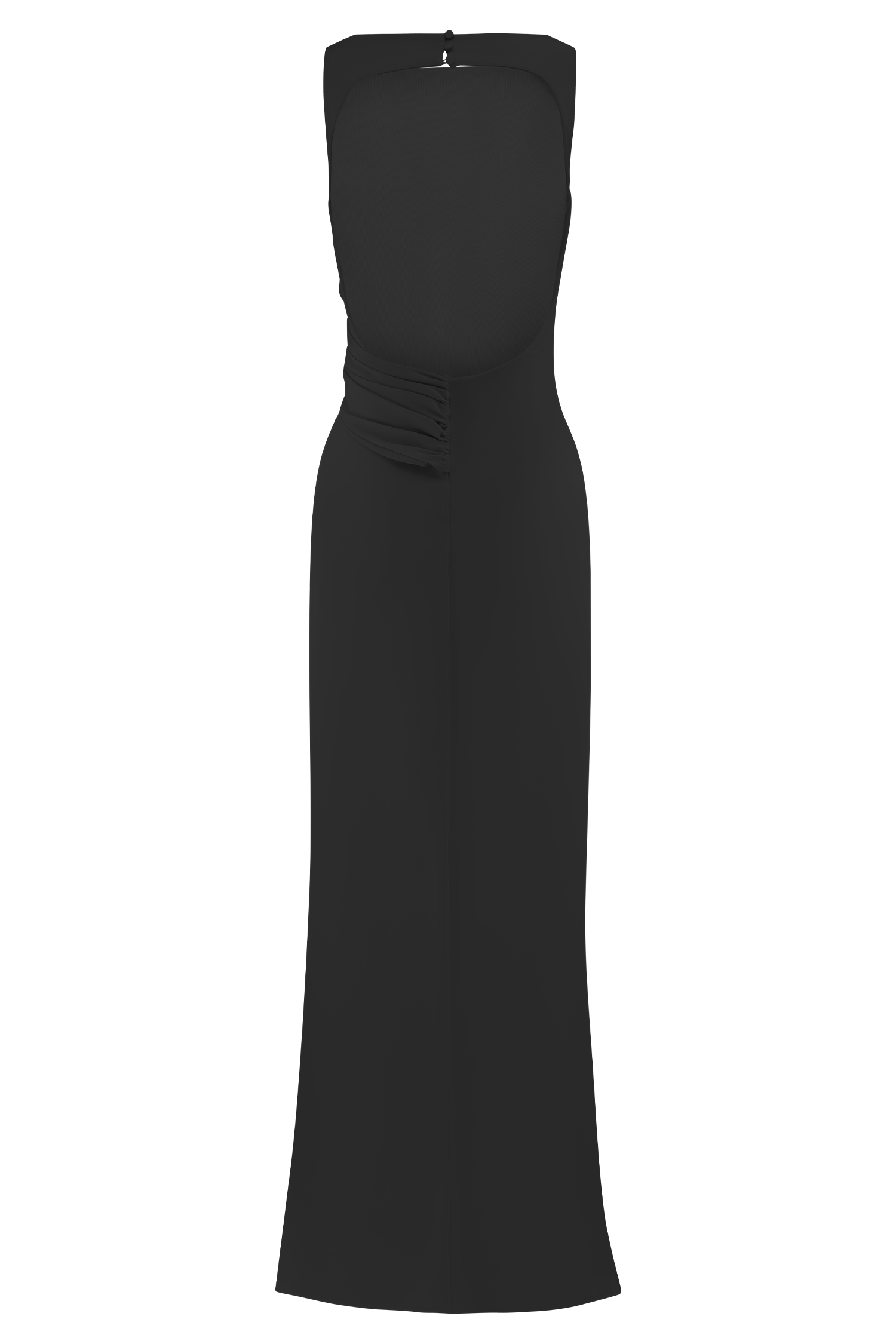 Levauro Henley Slinky Drape Maxi Elbise - Siyah