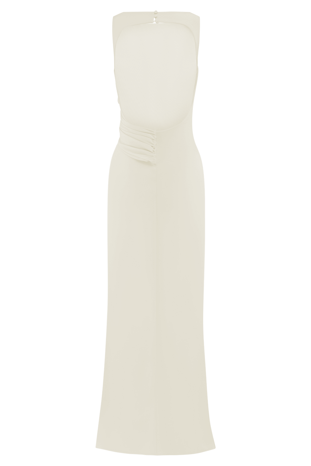 Levauro Henley Slinky Drape Maxi Elbise - Fildişi