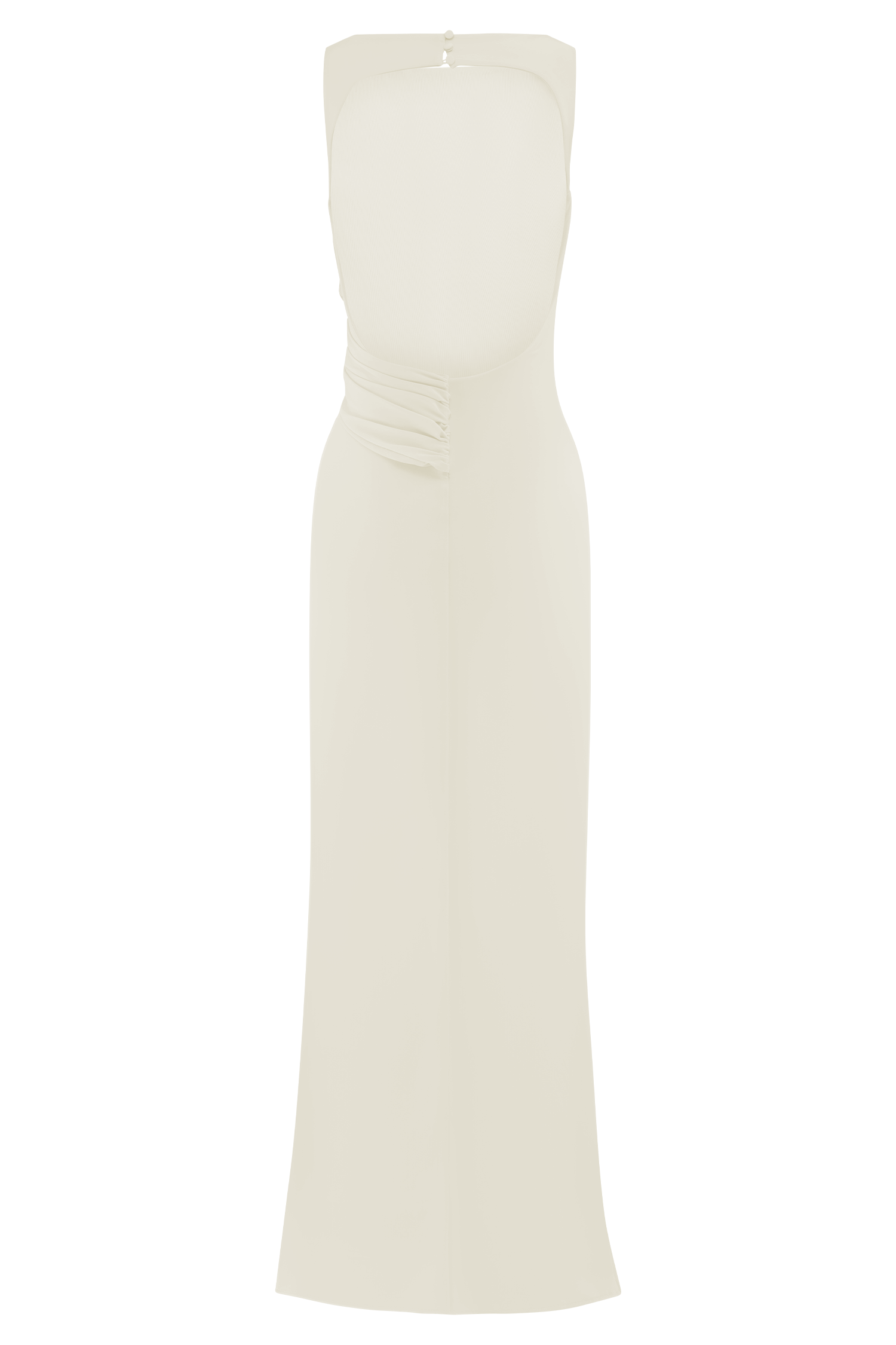 Levauro Henley Slinky Drape Maxi Elbise - Fildişi