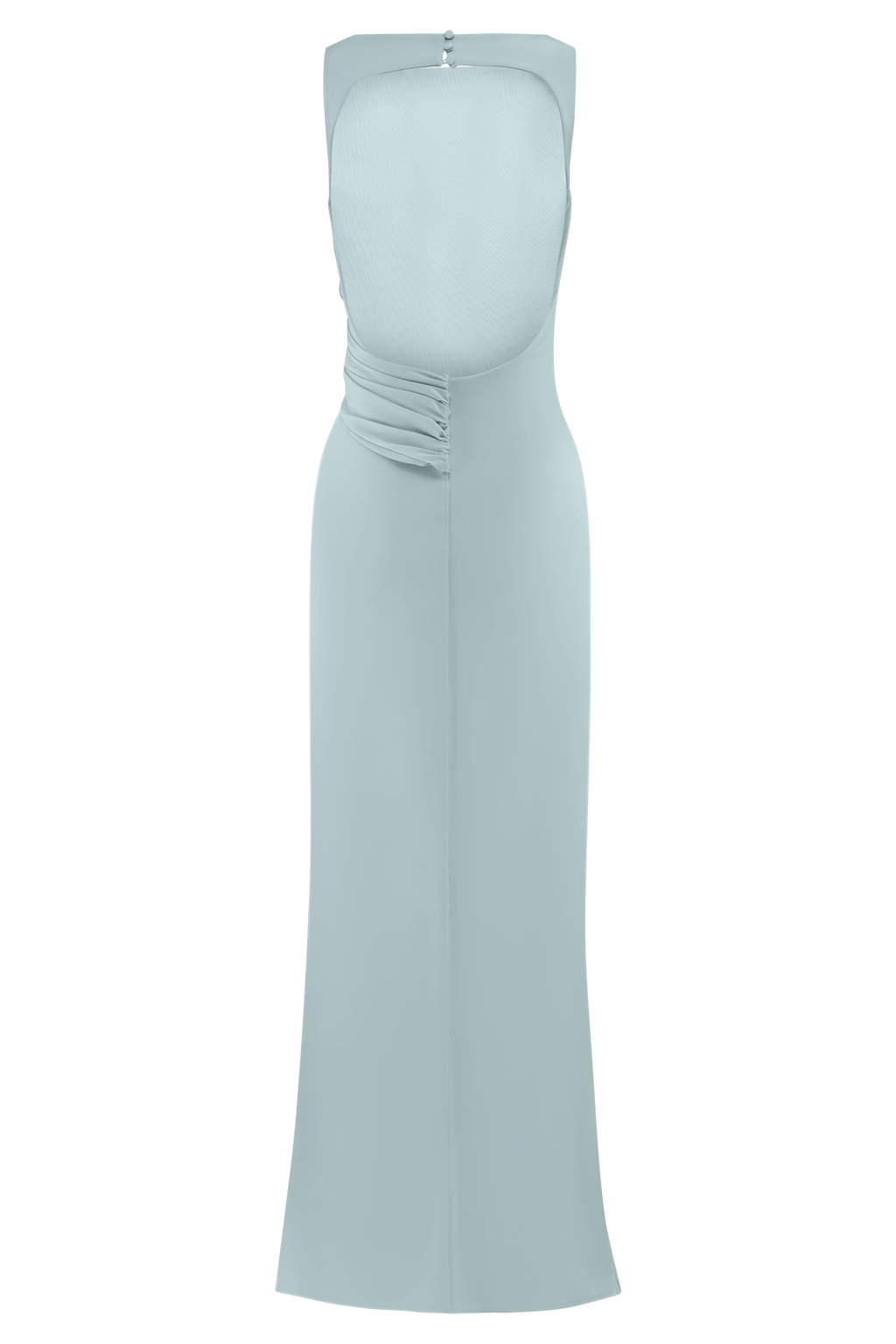 Levauro Henley Slinky Drape Maxi Elbise - Soluk Mavi