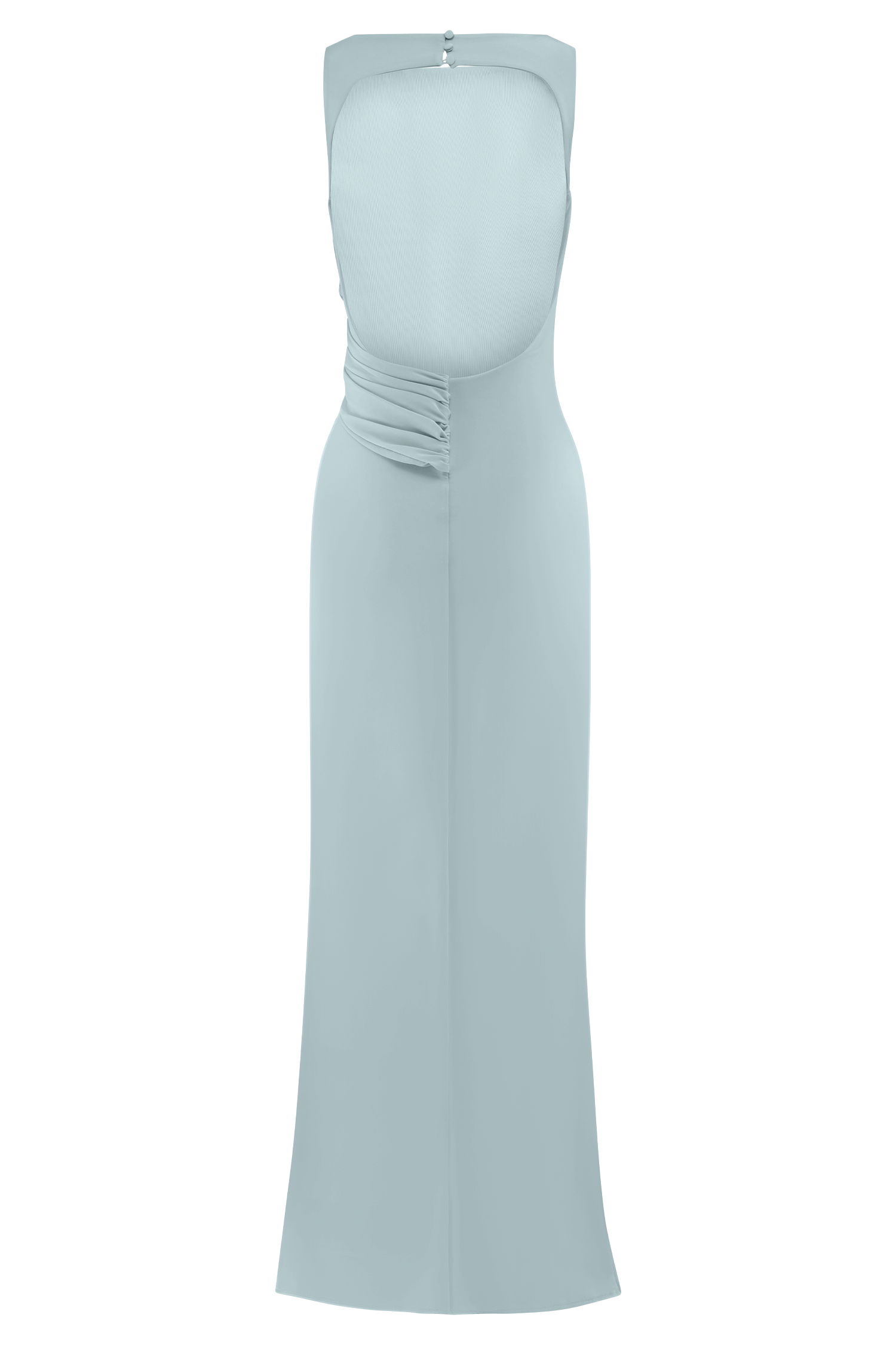 Levauro Henley Slinky Drape Maxi Elbise - Soluk Mavi