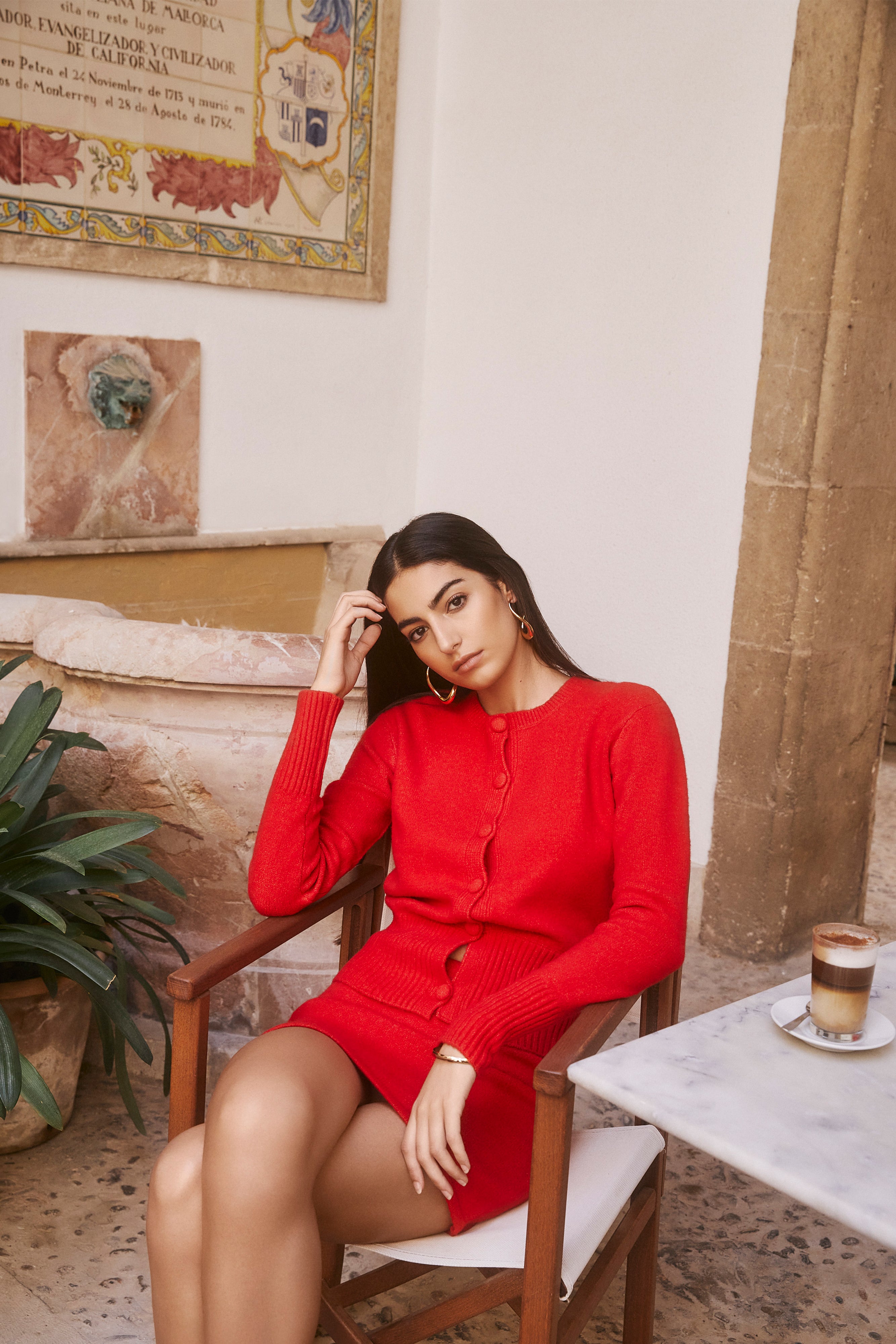 Levaru  Genevieve Oversize Triko Hırka - Yakut