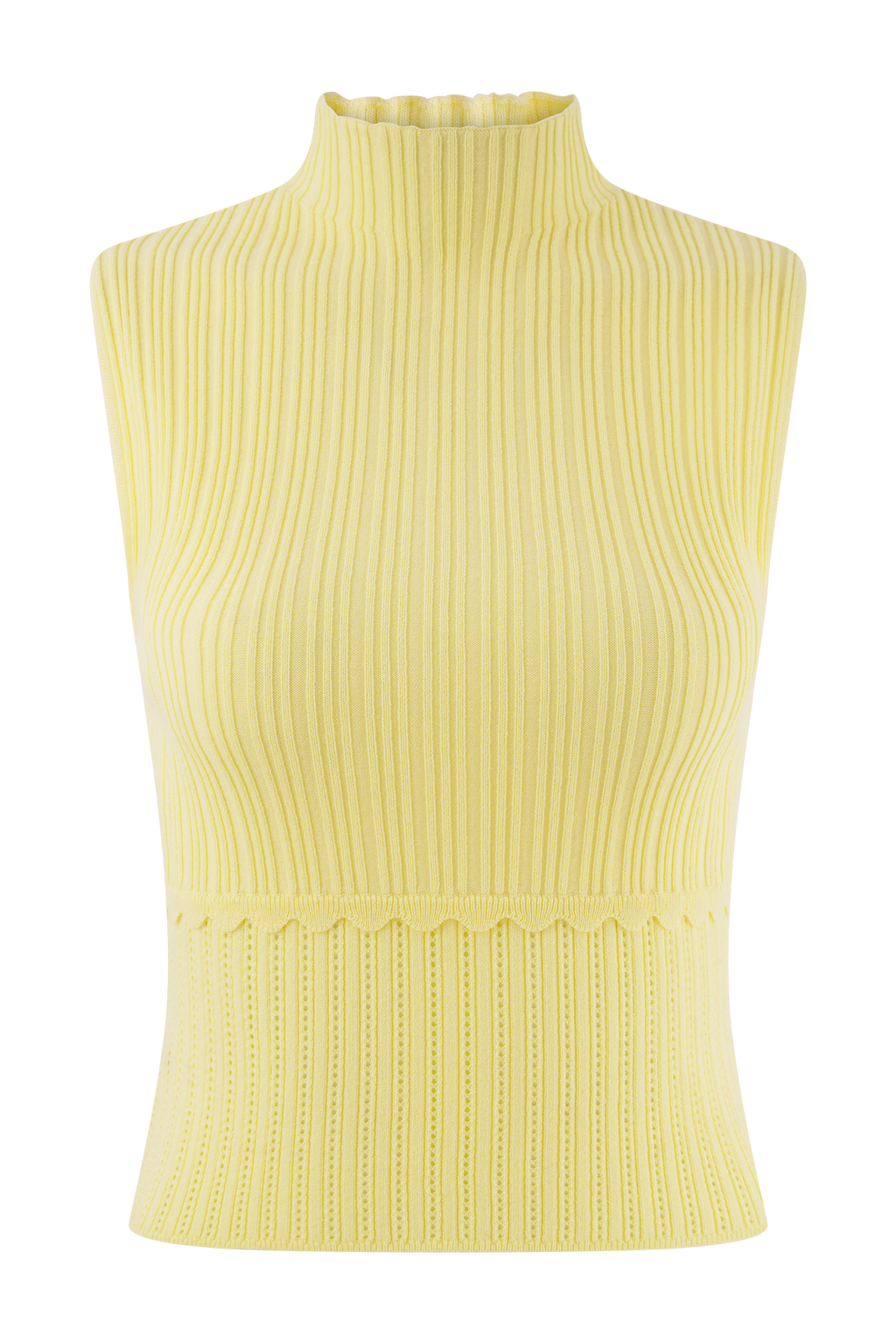 Levauro Indy Pointelle Örgü Üst - Limon